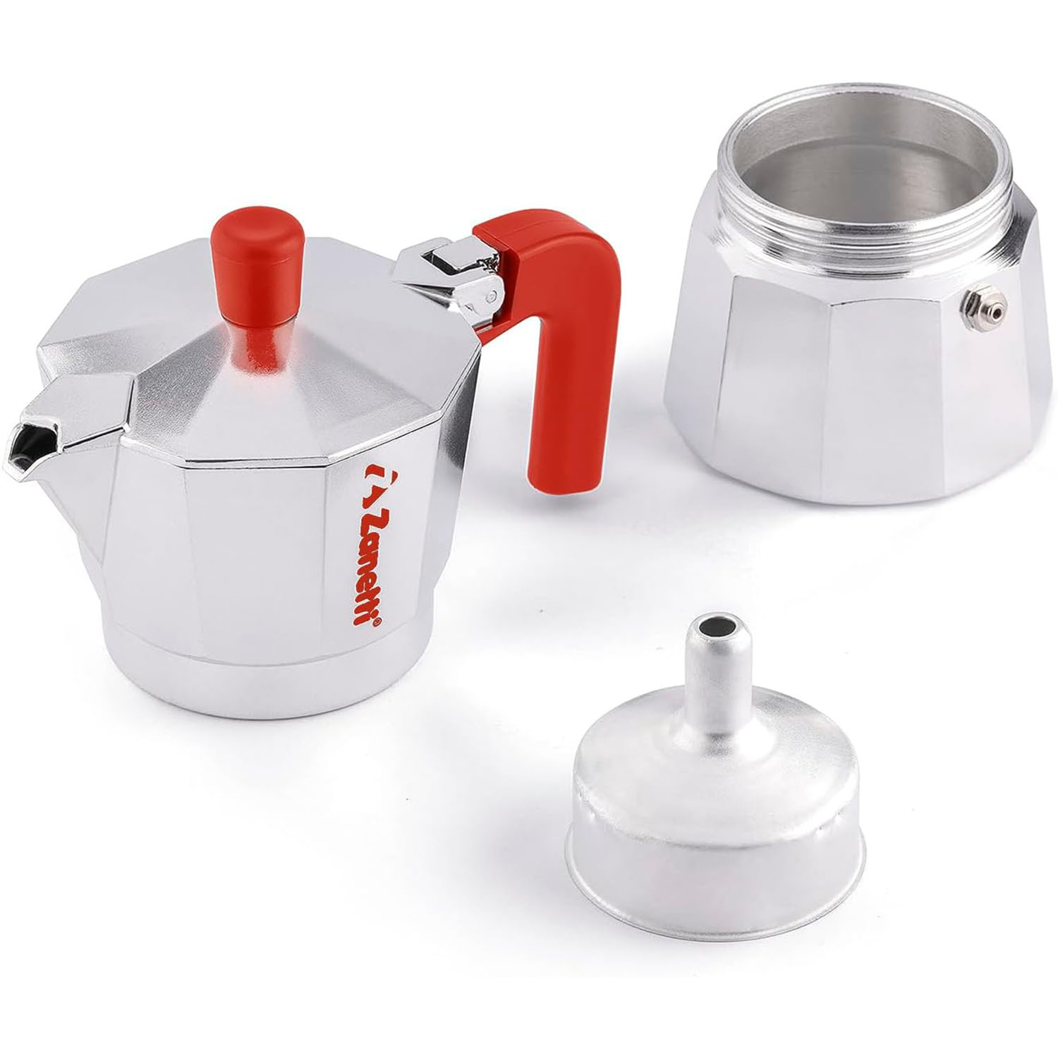 Zanetti Mama Red Edition Moka 2 Tazze Alluminio Rosso foto 5