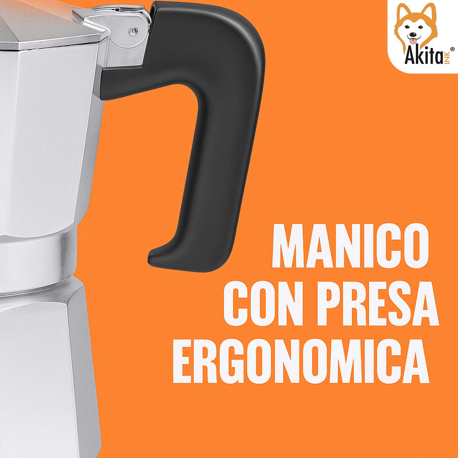 Caffettiera Moka Alluminio 3 Tazze Antigoccia Nera foto 5