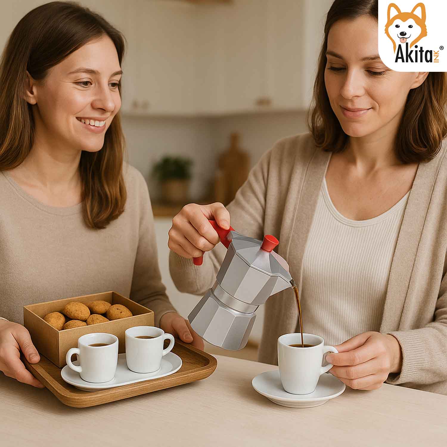 Caffettiera Moka Alluminio 3 Tazze Antigoccia Rossa foto 6