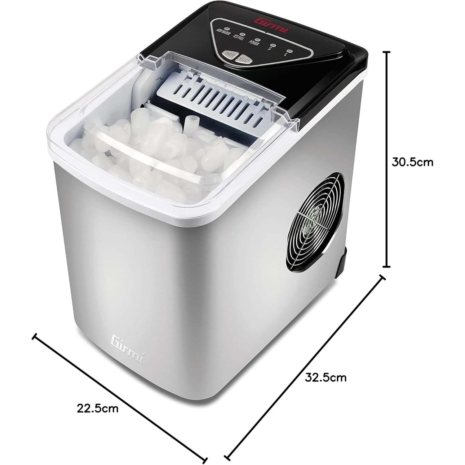 Macchina Ghiaccio GIRMI GH77 12Kg 2 Misure Cubetti 2L foto 4