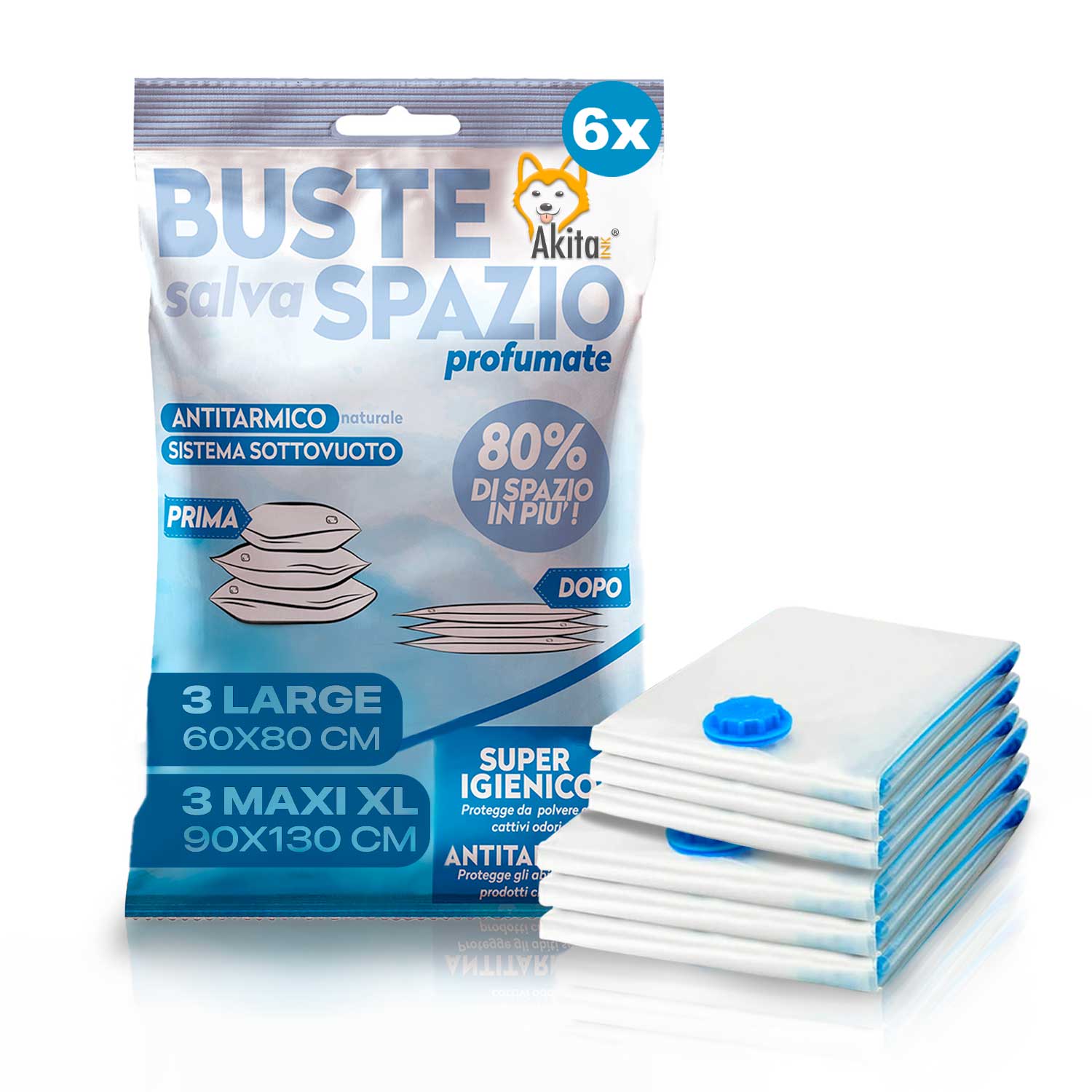 Sacchetti Sottovuoto Vestiti profumati Piumoni 6 Pezzi 3XL 3L foto 2