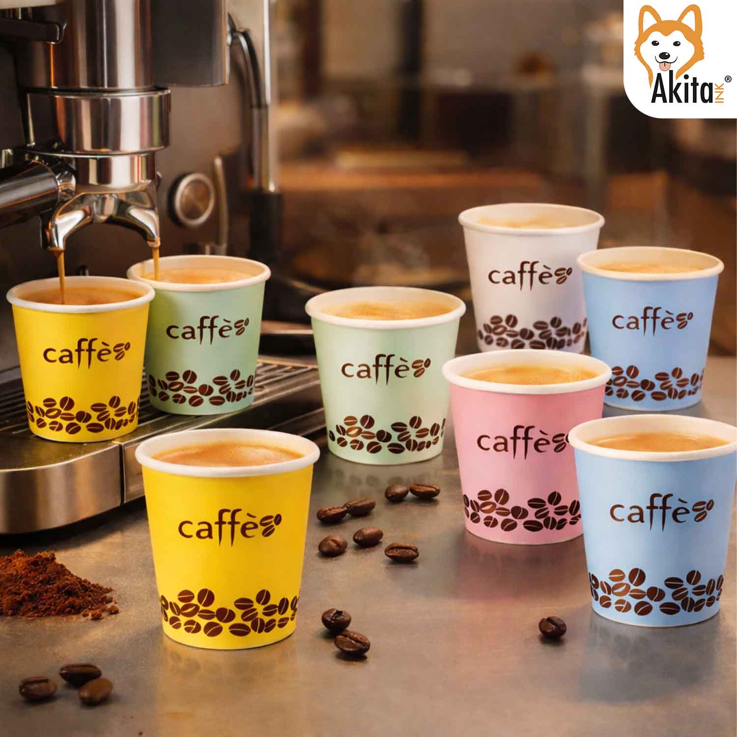 1000 Bicchieri Carta Caffe' 75 ml Monouso Colori Pastello foto 3