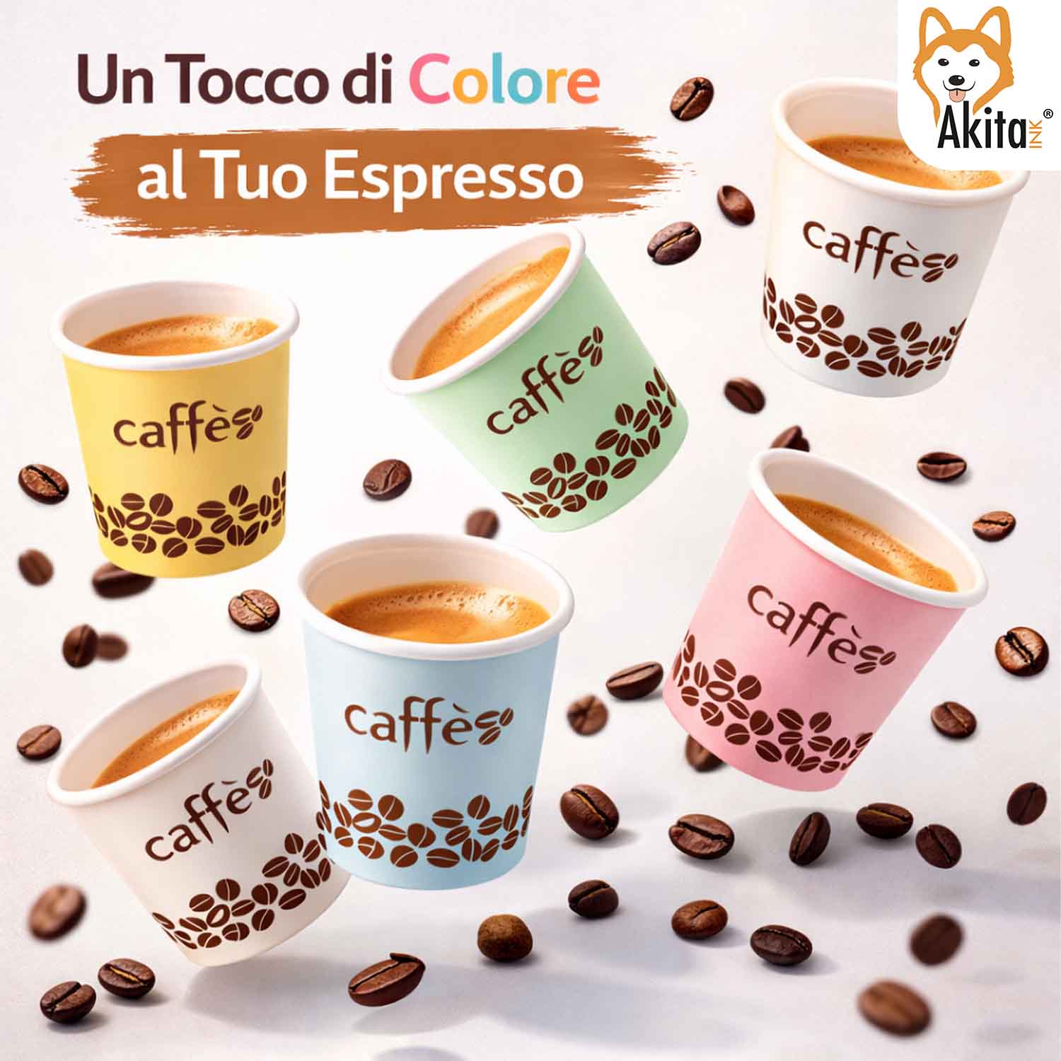 1000 Bicchieri Carta Caffe' 75 ml Monouso Colori Pastello foto 6