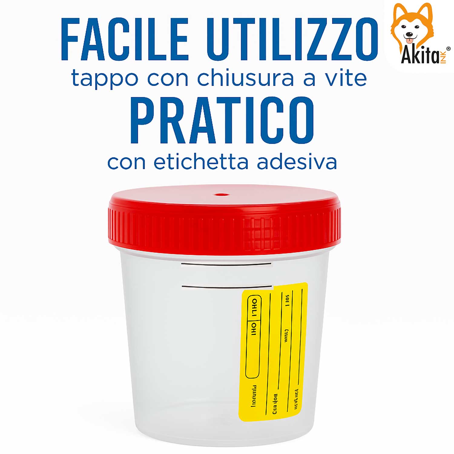 Set 4 contenitori urine sterili 120 ml con tappo e etichetta foto 4