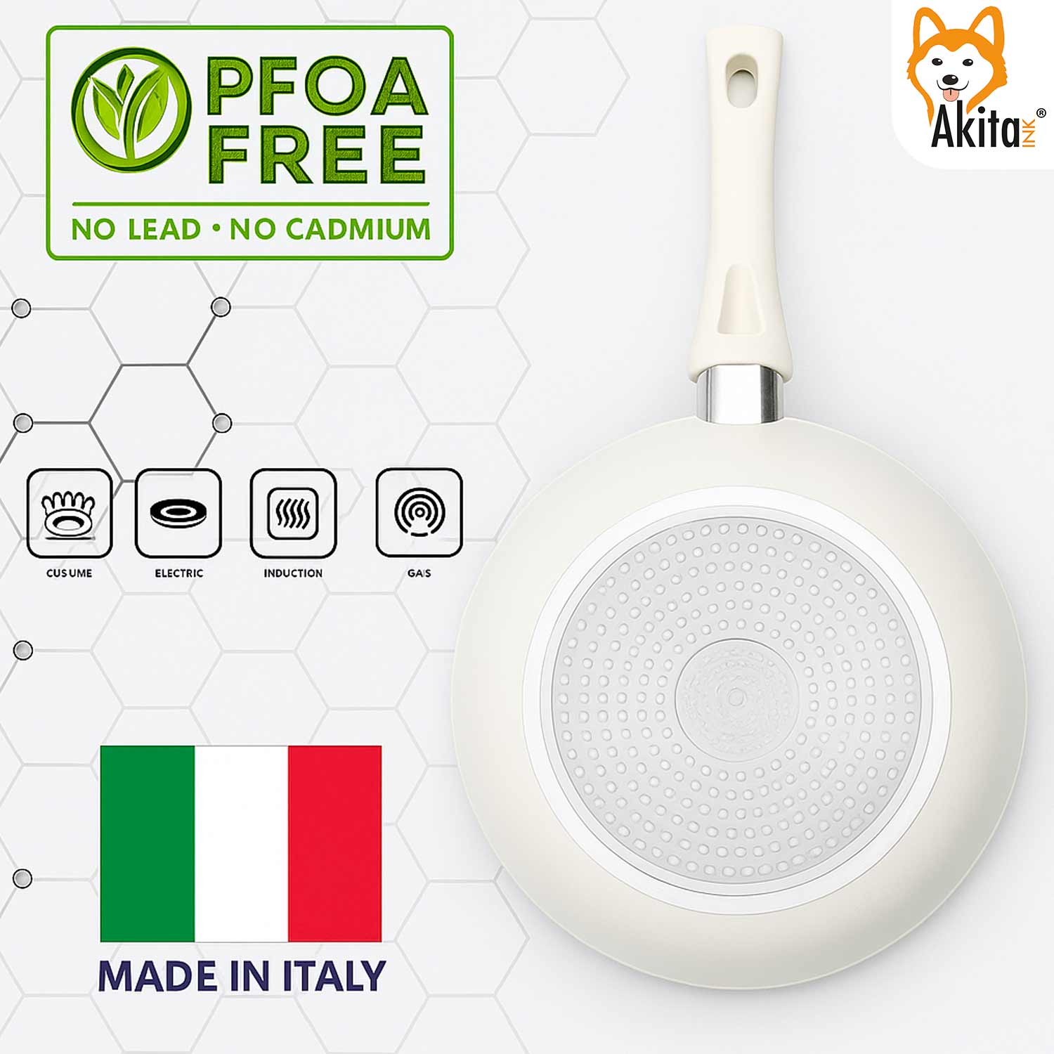Set 3 padelle antiaderenti nido d' ape 20-24-28 cm induzione foto 5