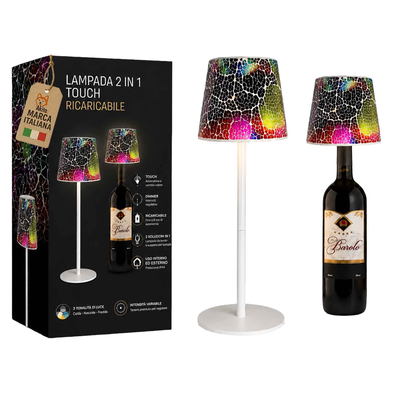 Akitaink Lampada da Tavolo LED Mosaico Cracked Rainbow foto 2
