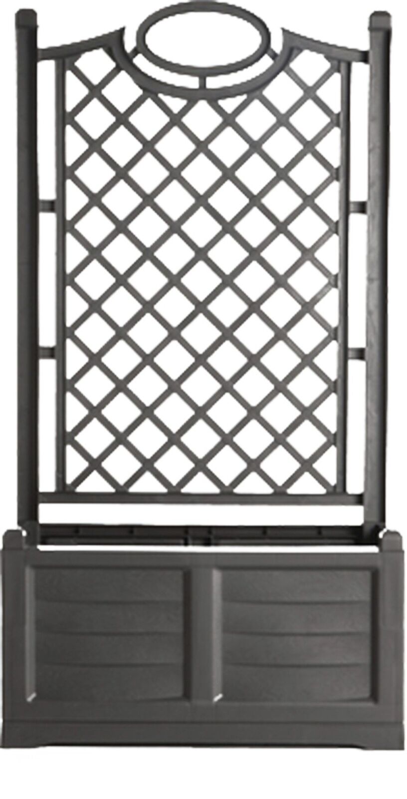 Bama - Fioriera Con Spalliera Separe' Bama In Resina, Colore Ferro Battuto, 80x42