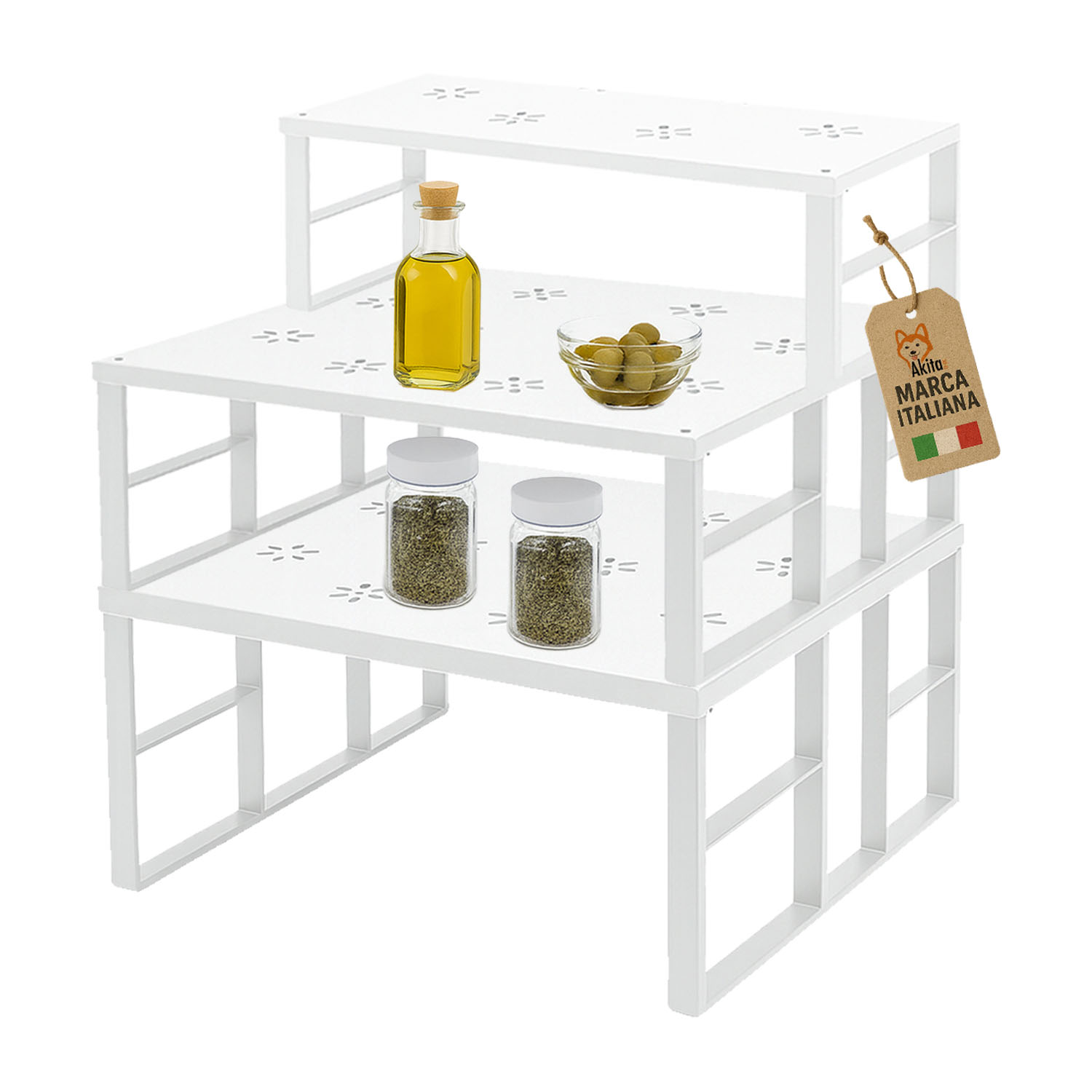 Akitaink scaffale portaspezie set 3 pz organizzatori cucina