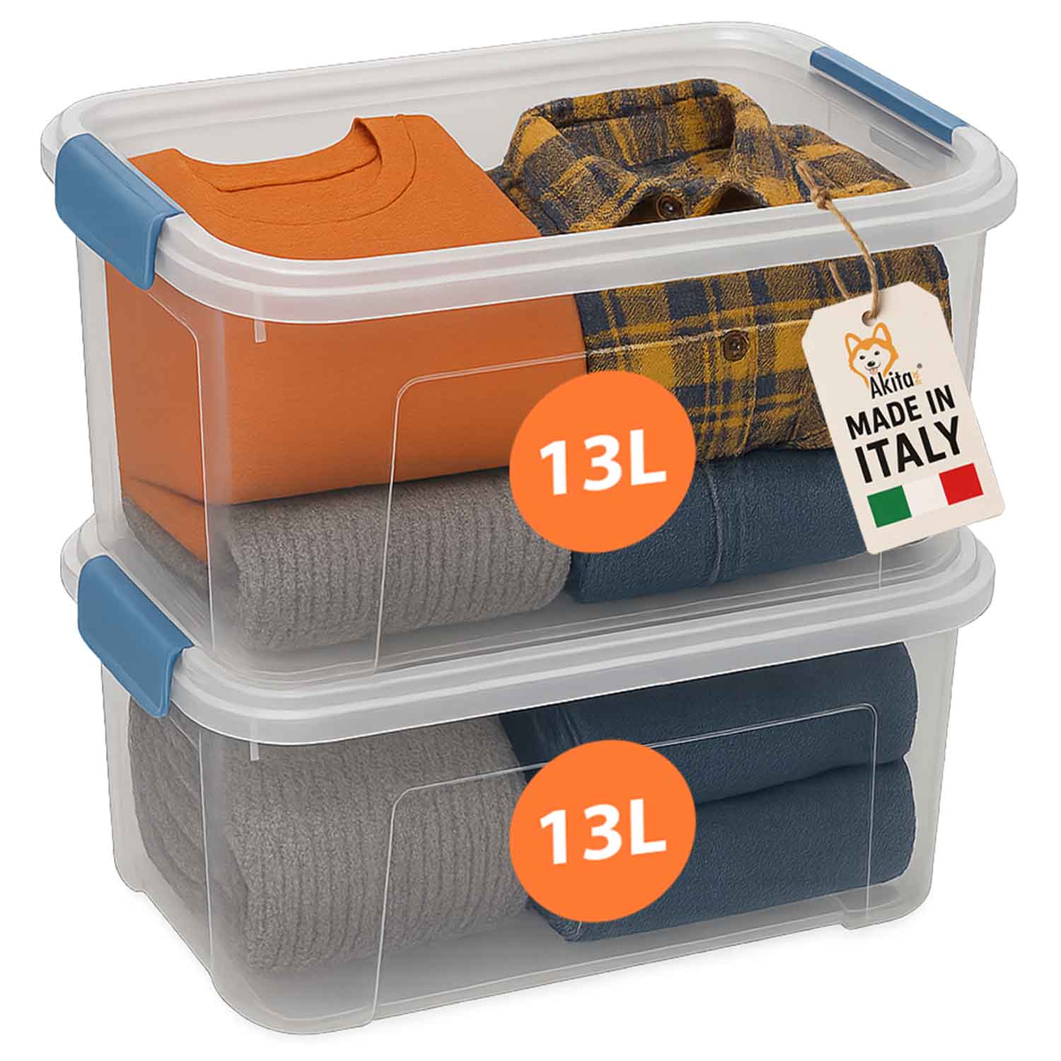 Set 2 Contenitori Plastica Trasparenti con Clip foto 2