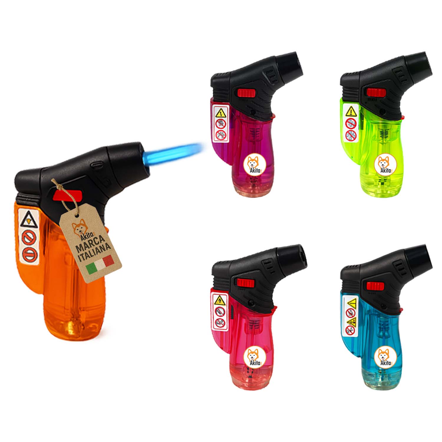 Set 5 accendigas antivento accendini ricaricabili