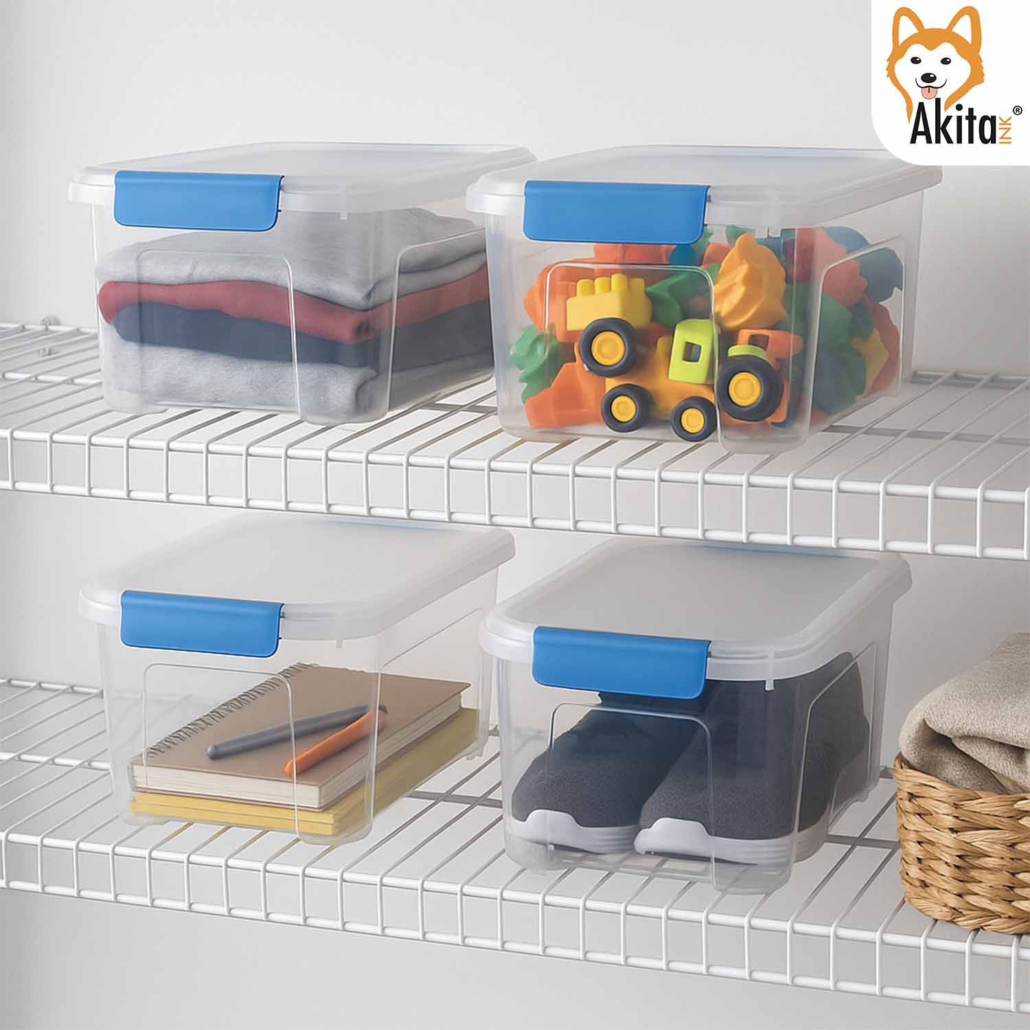 Set 2 Contenitori Plastica Trasparenti con Clip foto 5