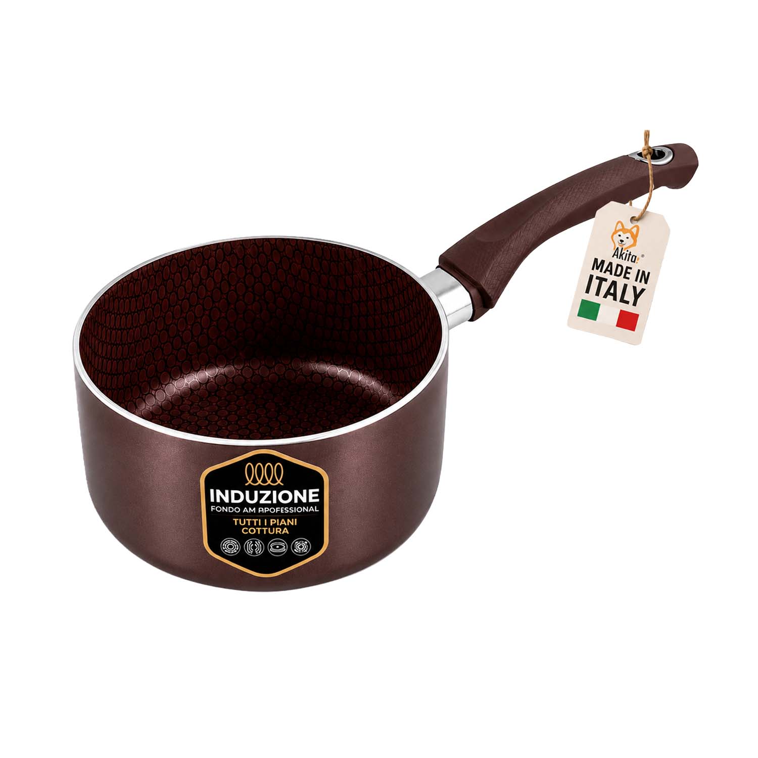 Casseruola 16 cm induzione 1 manico antiaderente