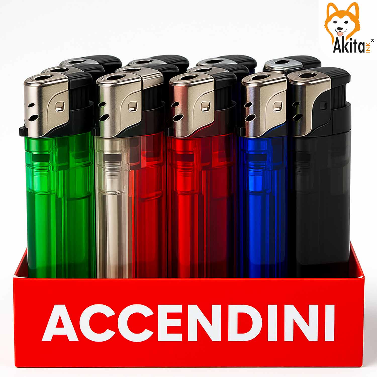 50 Accendini a scatto elettronico Ricaricabili in Box Gas Colorati foto 5