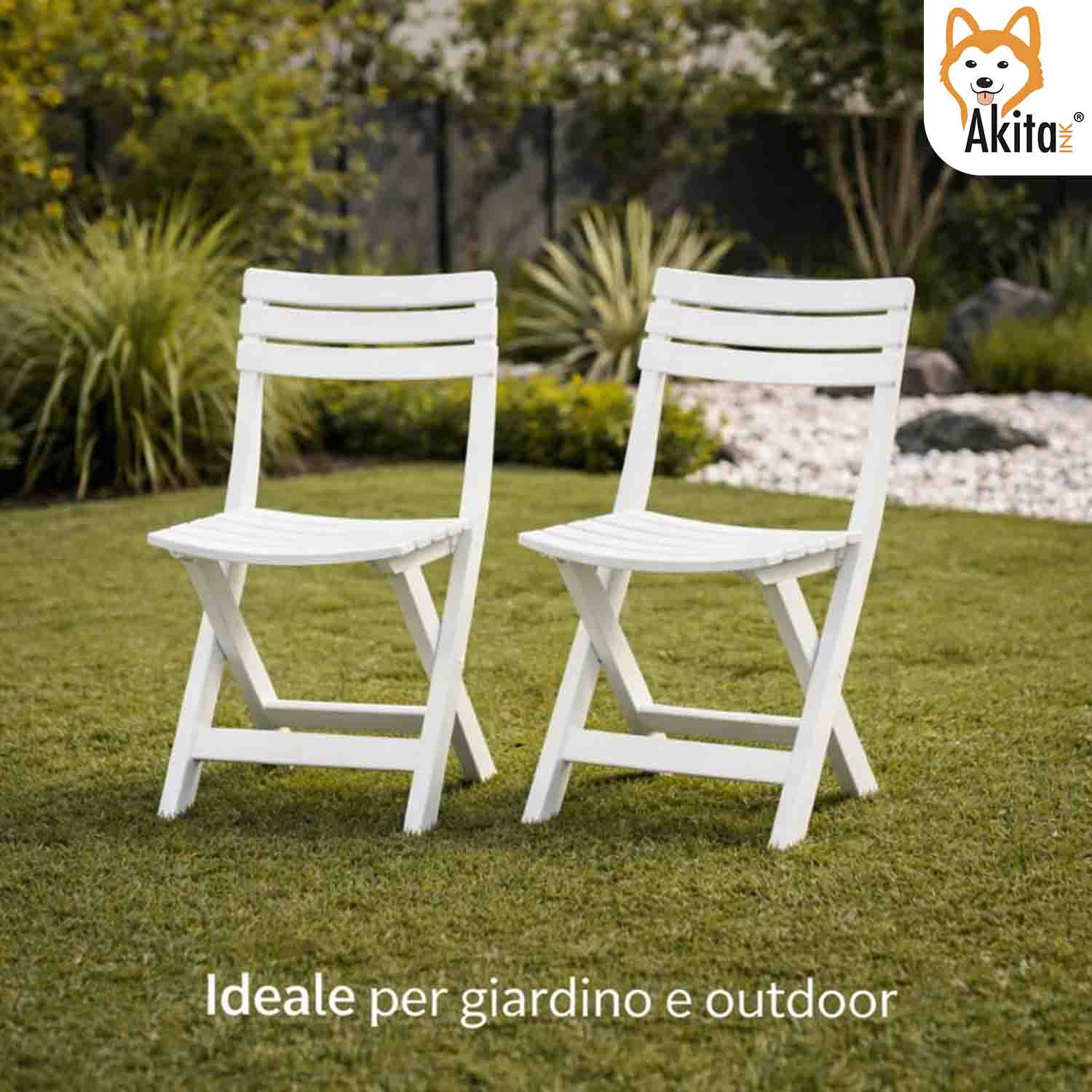 2 Sedie Birreria in Resina Bianca per Esterno e Interno foto 3