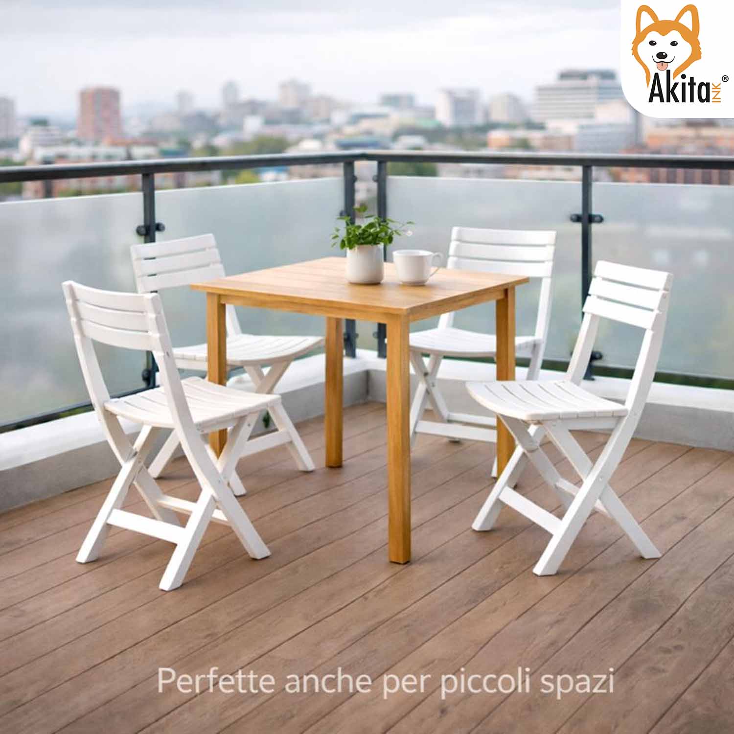 4 Sedie Birreria in Resina Bianca per Esterno e Interno foto 5