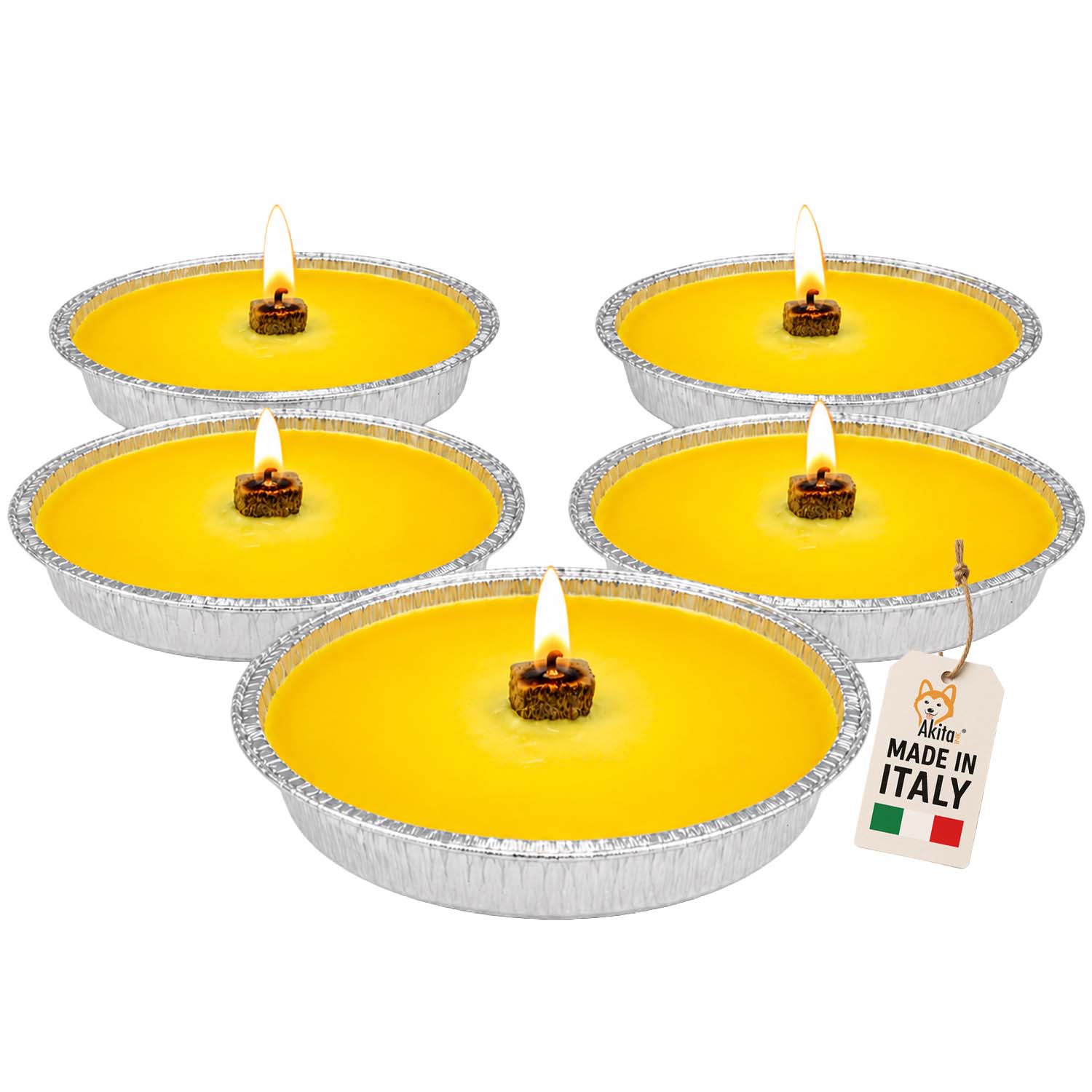 5 candele alla citronella antizanzare da esterno 14 cm
