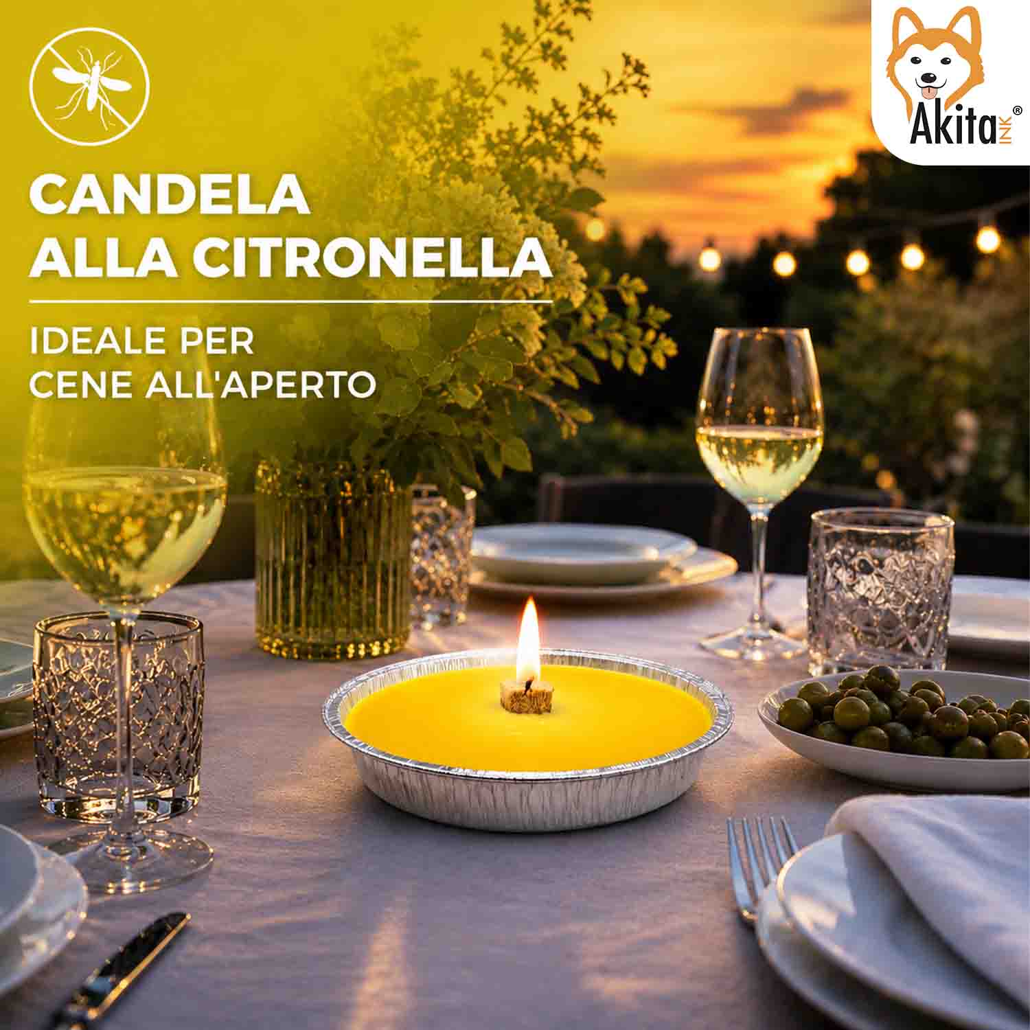 5 Candele alla Citronella Antizanzare da Esterno 14 cm foto 3