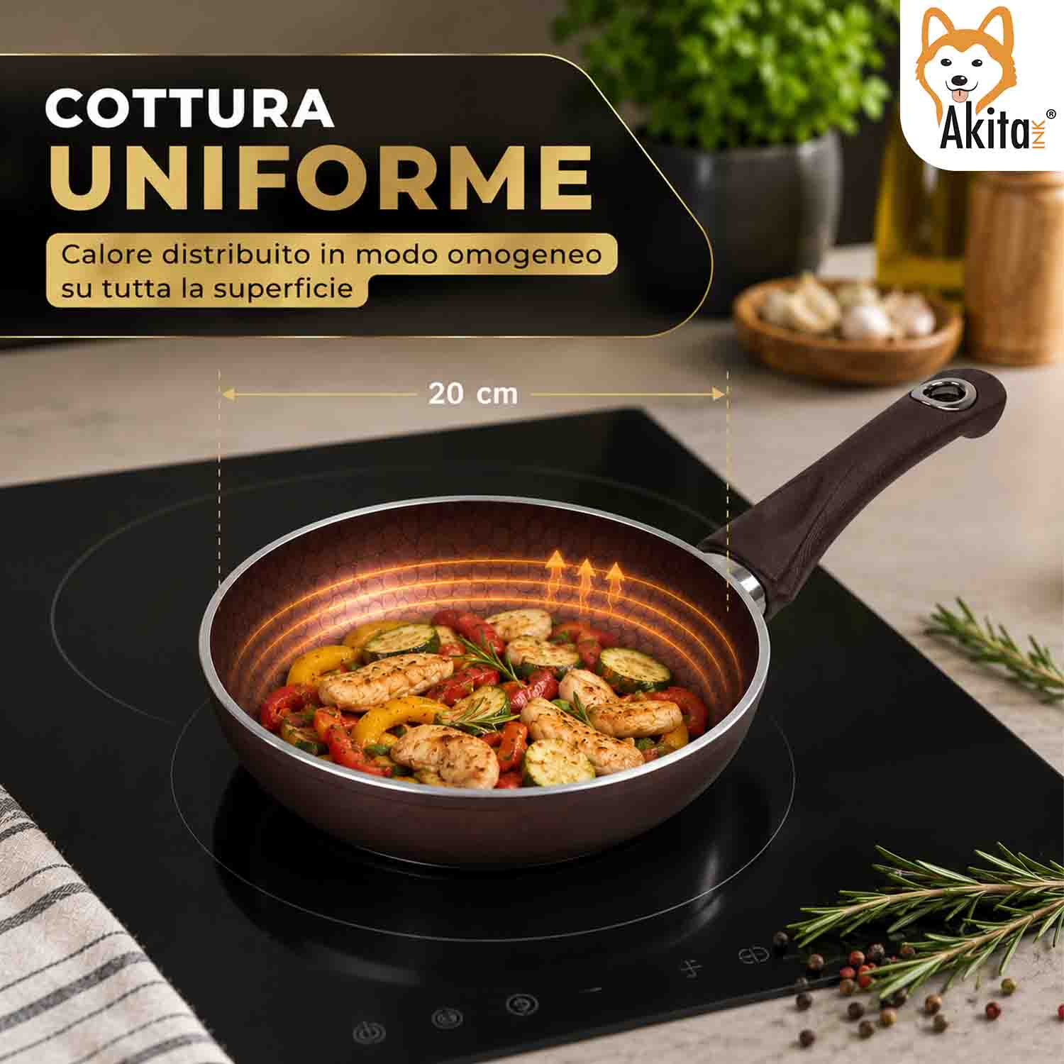 Padella 20 cm Induzione Antiaderente foto 3