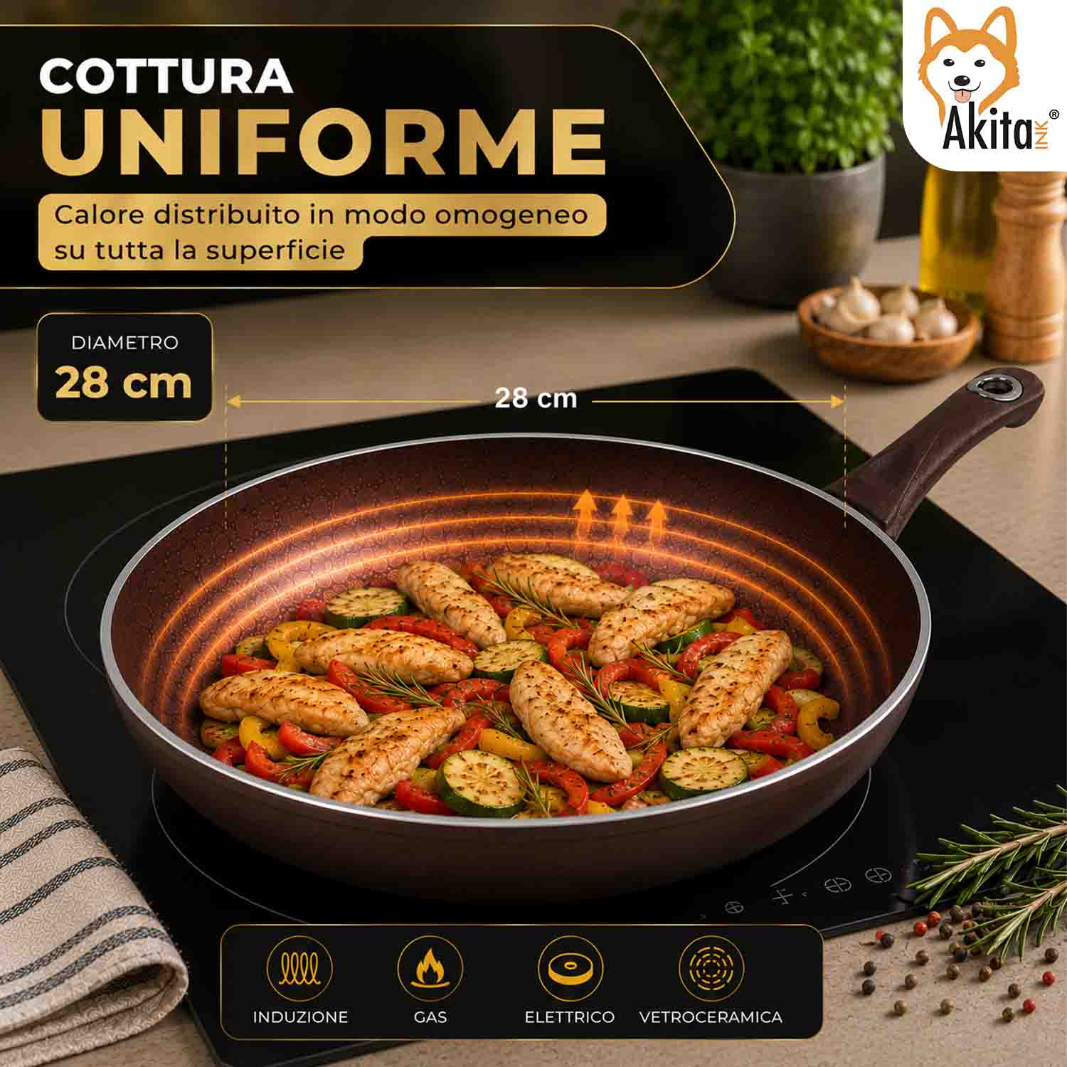 Padella 28 cm Induzione Antiaderente foto 3