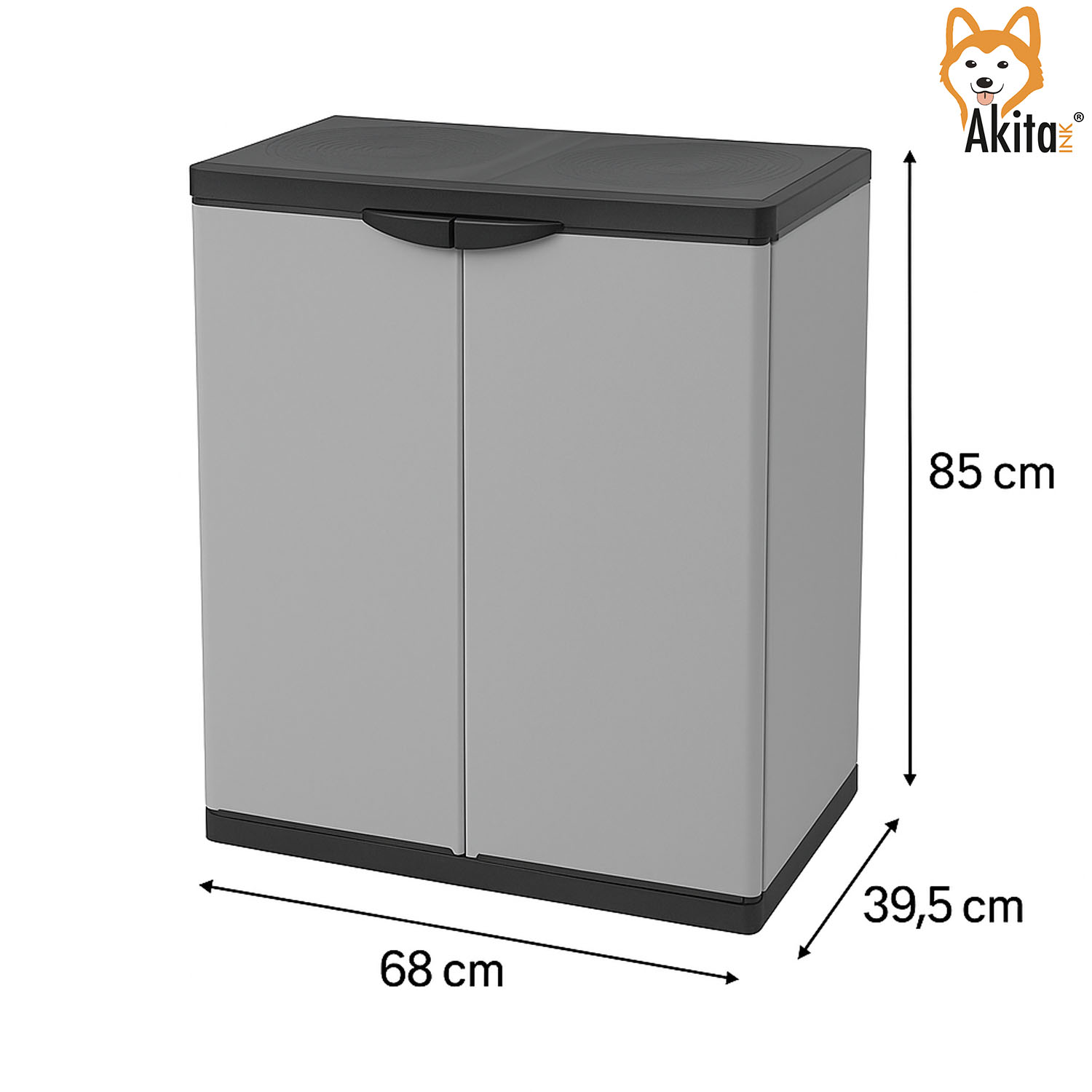 Armadio Basso 2 Ante PVC Grigio 68x39,5x85 cm foto 6