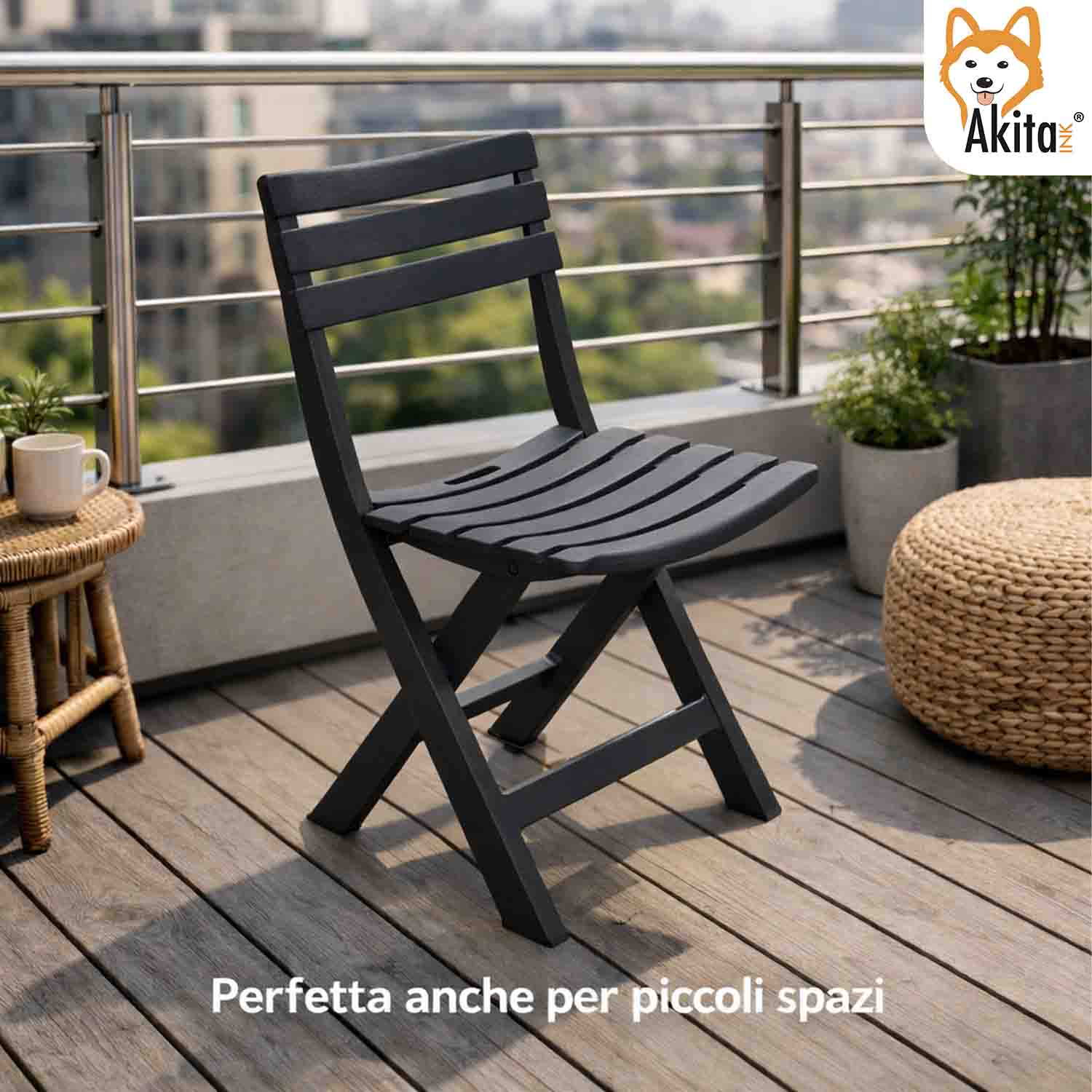 Sedia Birreria in Resina Antracite per Esterno e Interno foto 6