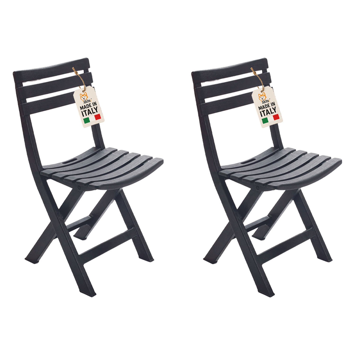 2 sedie birreria in resina antracite per esterno e interno