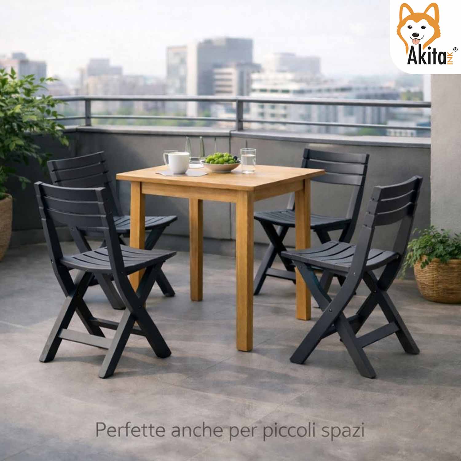 4 Sedie Birreria in Resina Antracite per Esterno e Interno foto 5