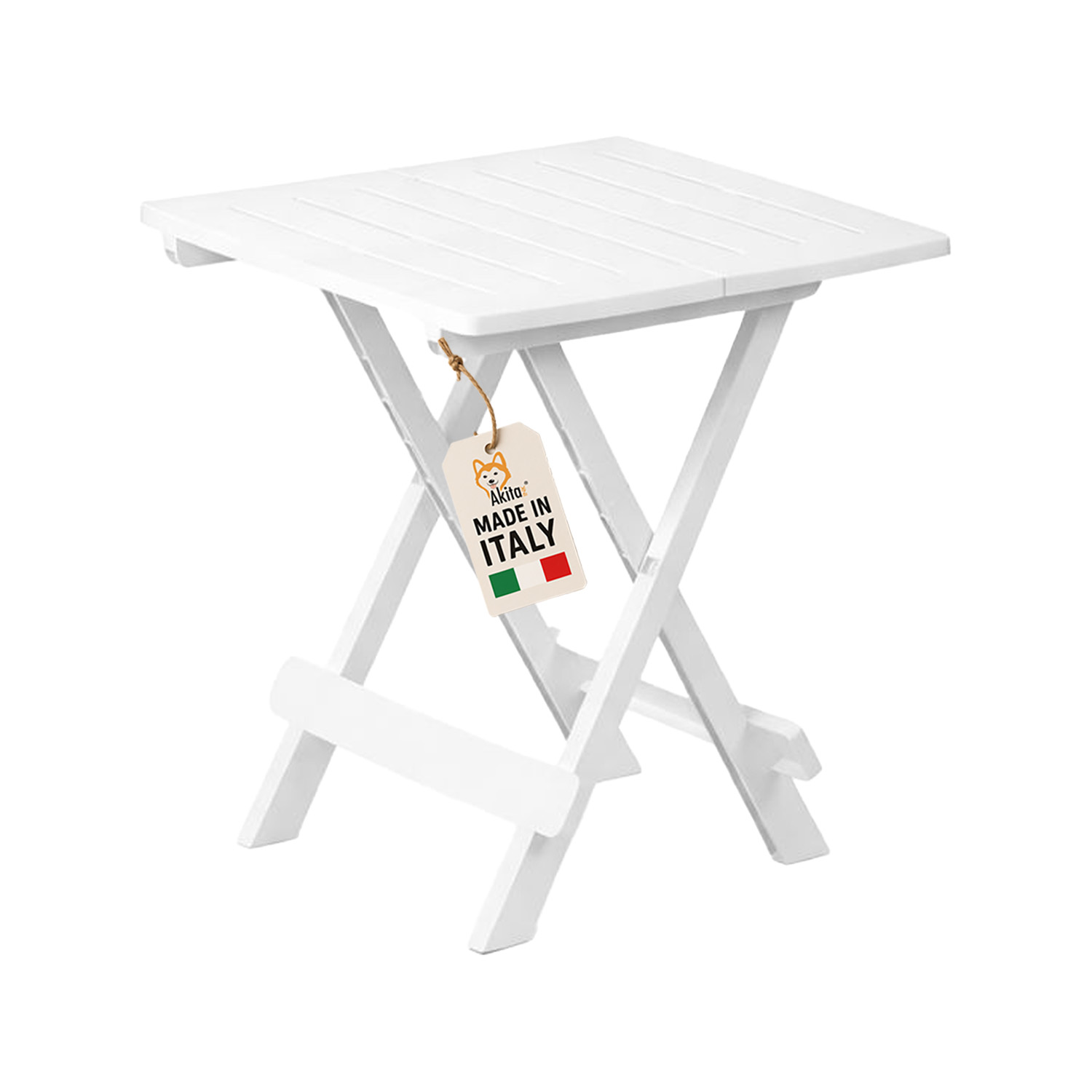 Tavolo pieghevole in resina bianco 44x44x50 cm