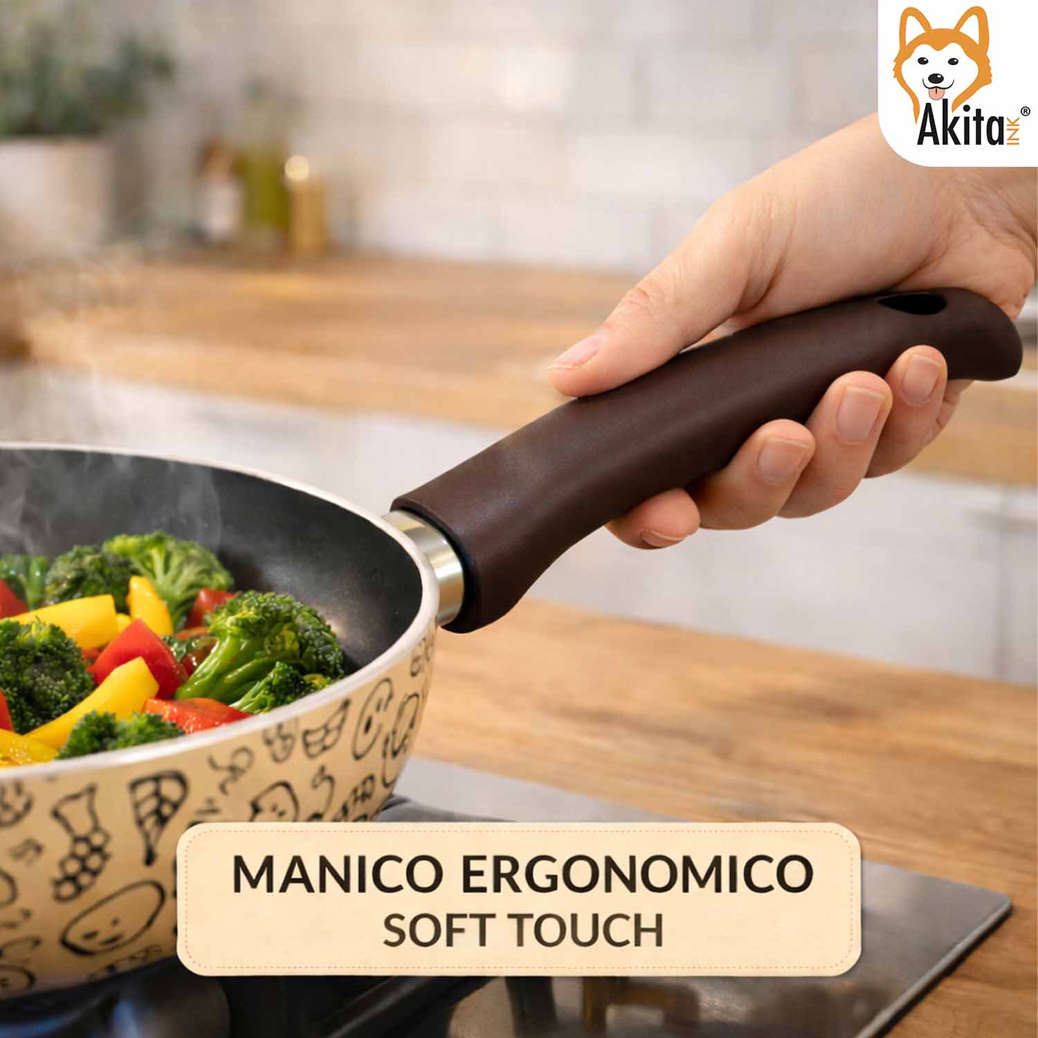 Tris Padelle Pastella 20-24-28 cm Antiaderenti Soft Touch foto 5