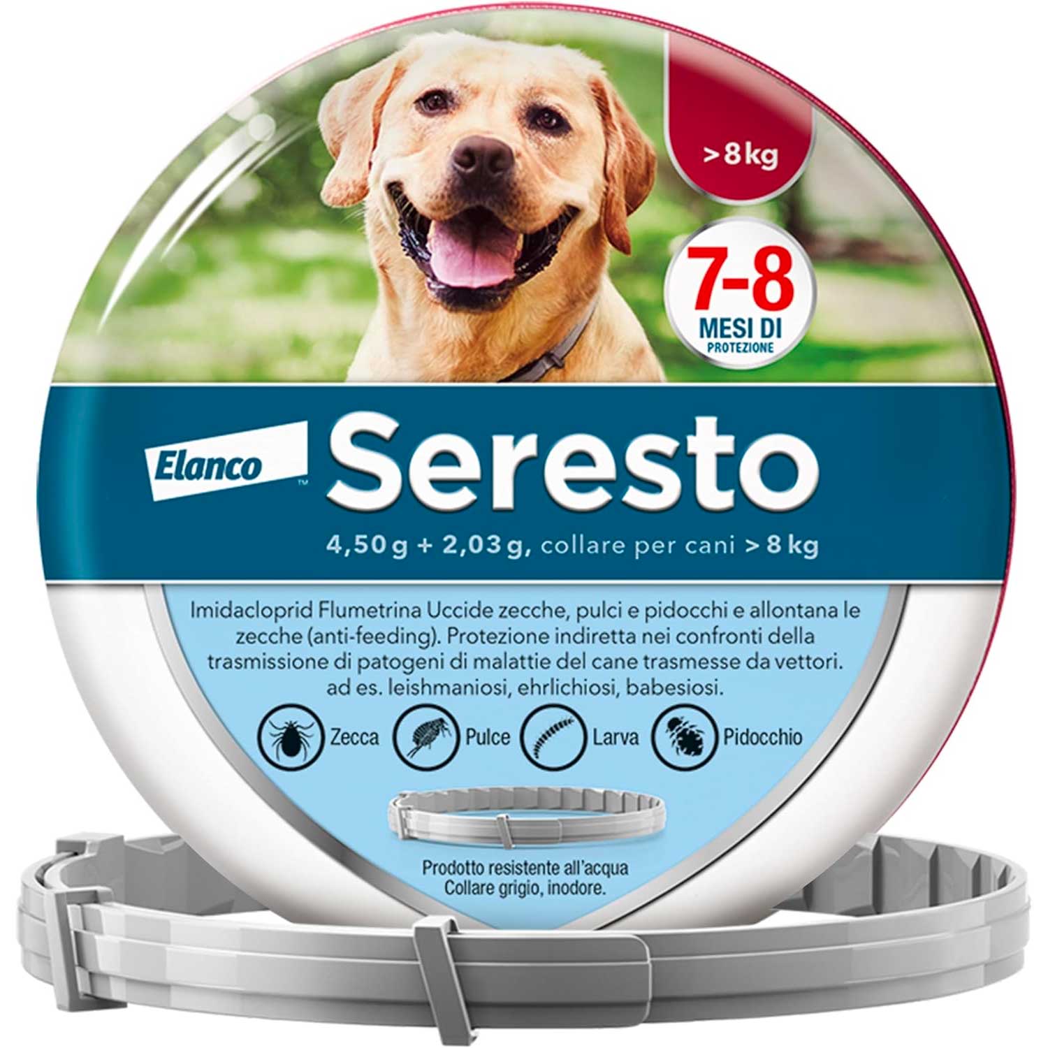 Elanco Seresto Collare antiparassitario, Per cani oltre 8 kg, Elimina pulci foto 2