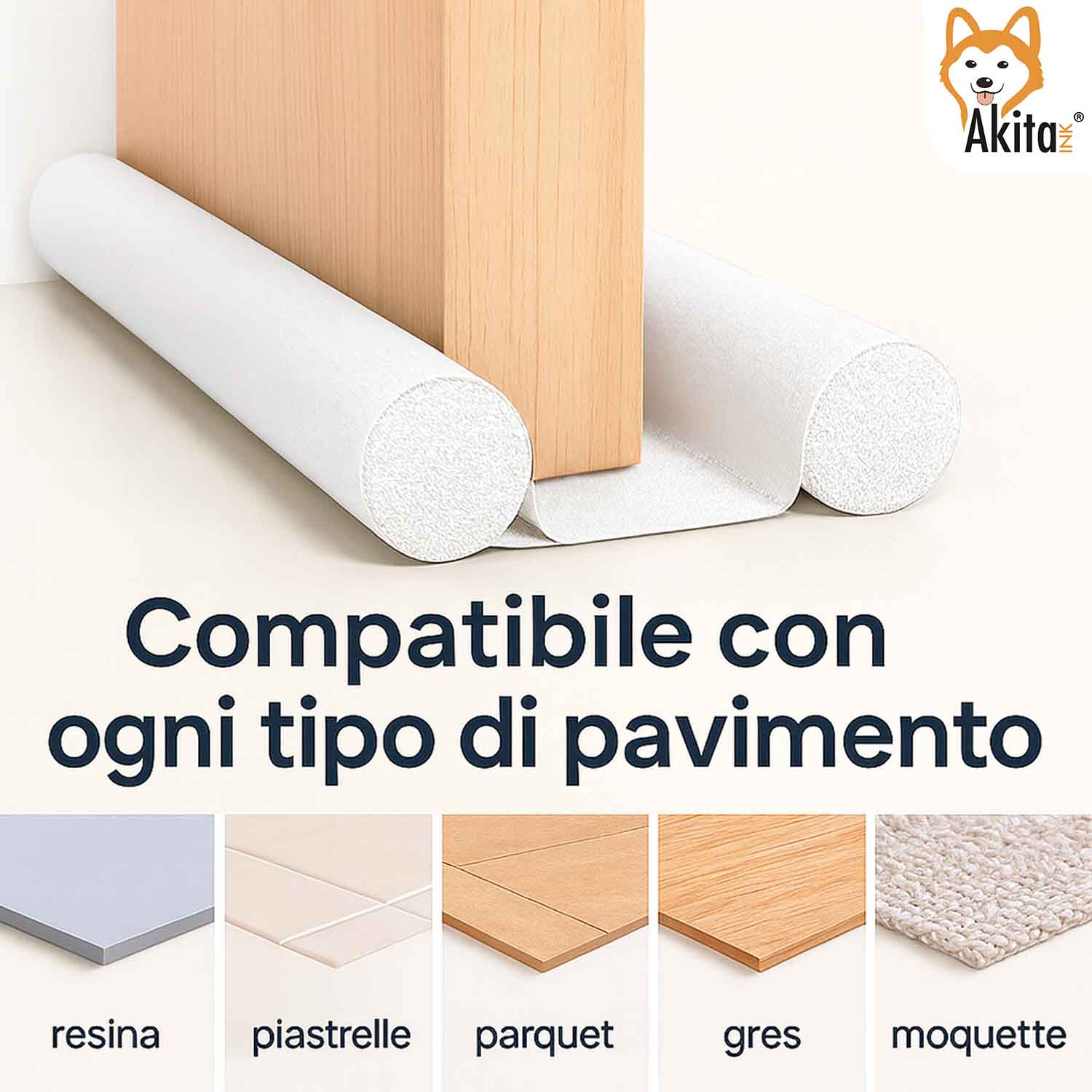 2 pz Paraspifferi Porta Doppia Guarnizione 95 cm Bianco foto 3