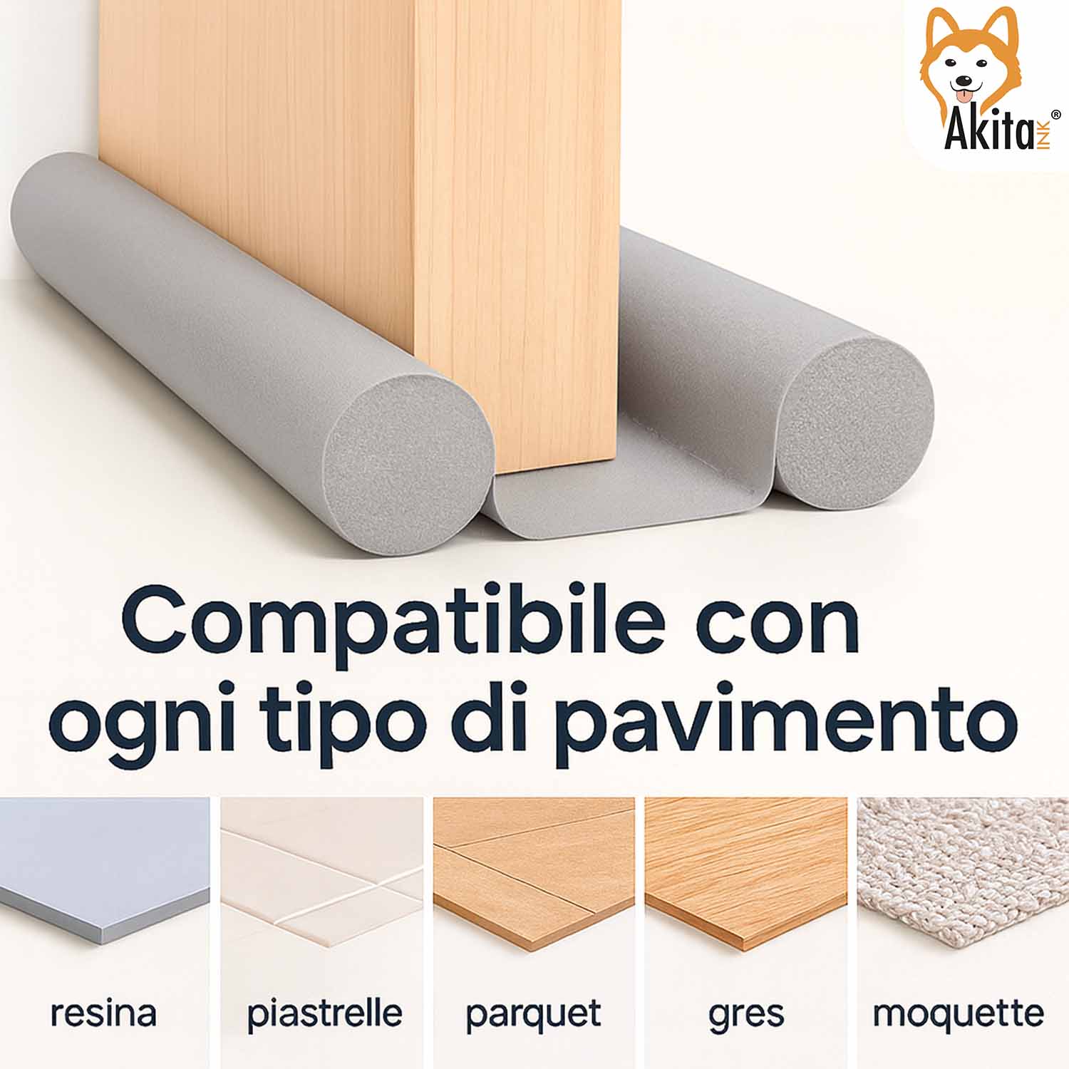 2 pz Paraspifferi Porta Doppia Guarnizione 95 cm Grigio foto 3