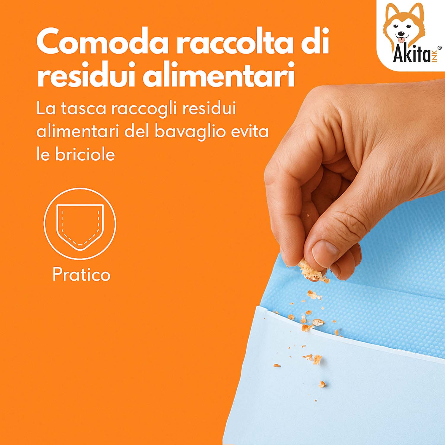 Bavagli Monouso Impermeabili con Tasca 100Pz 68x37 cm foto 3