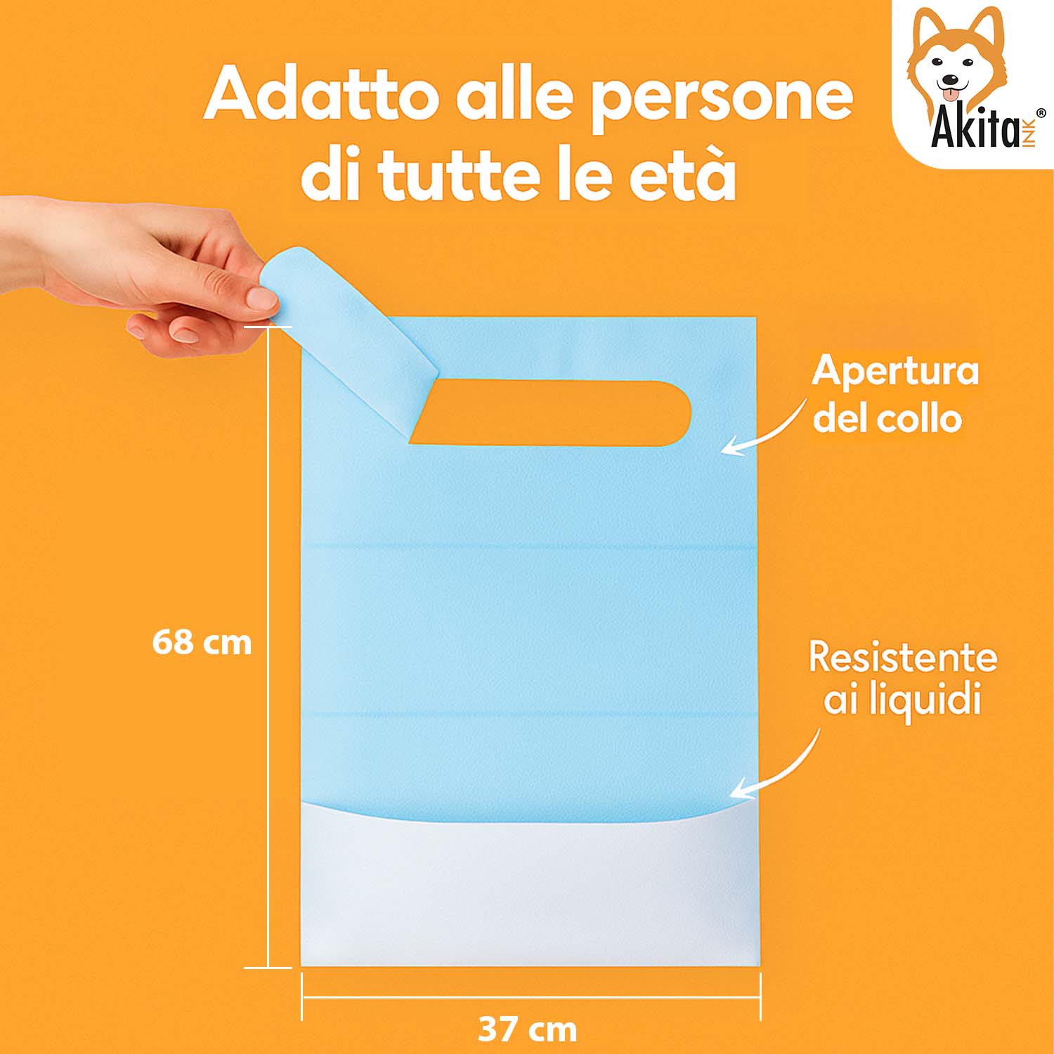 Bavagli Monouso Impermeabili con Tasca 100Pz 68x37 cm foto 4