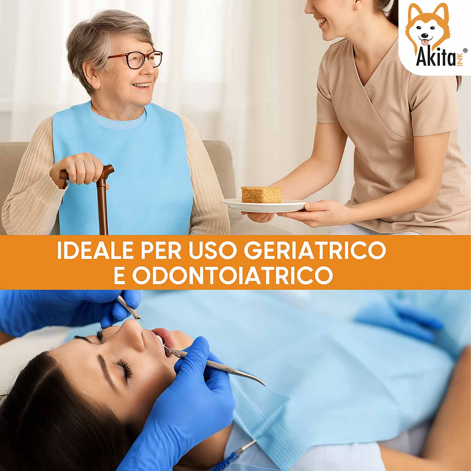 Bavagli Monouso Impermeabili con Tasca 100Pz 68x37 cm foto 5