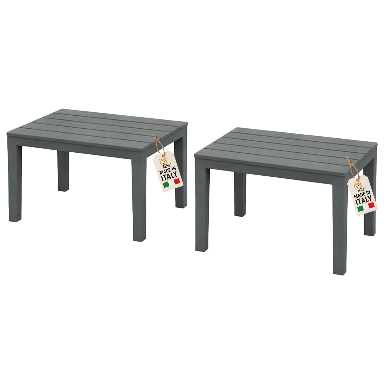 2 panche antracite 60x38,5x45 cm in plastica