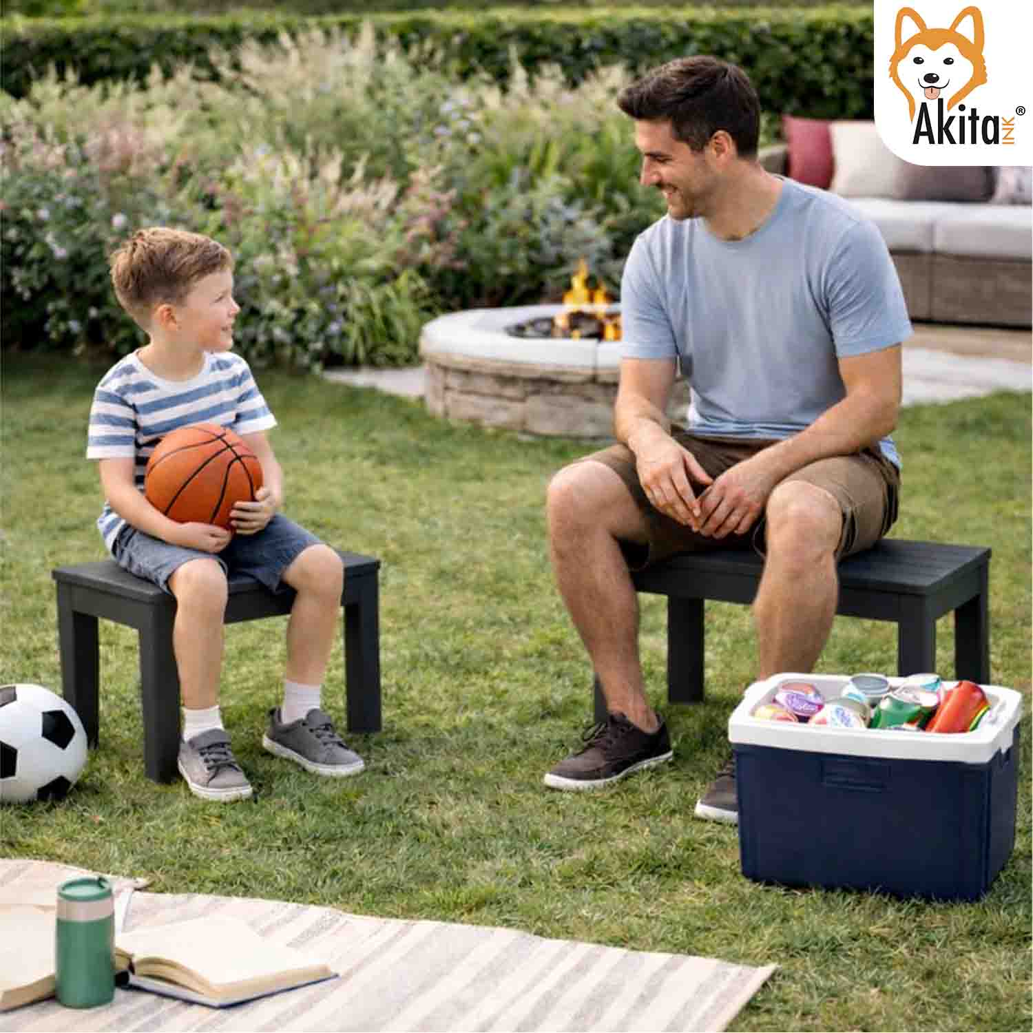 2 Panche Antracite 60x38,5x45 cm in Plastica foto 6