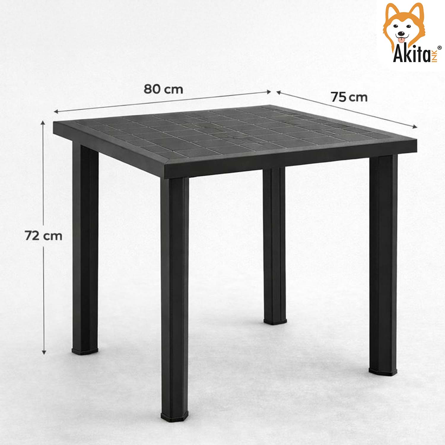 Tavolo Antracite 80x75x72 cm in Resina foto 3