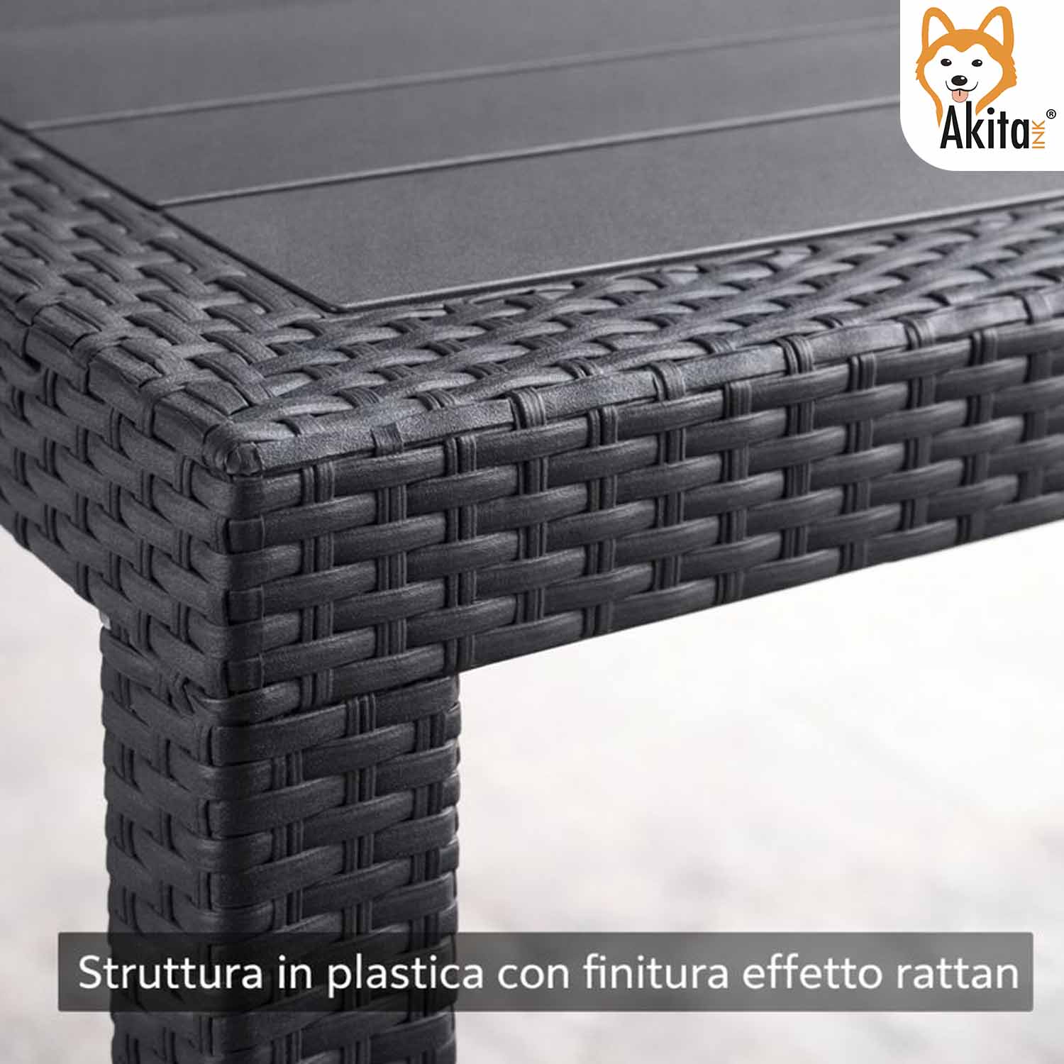 Tavolo Rattan Antracite 79x79x72 cm foto 4