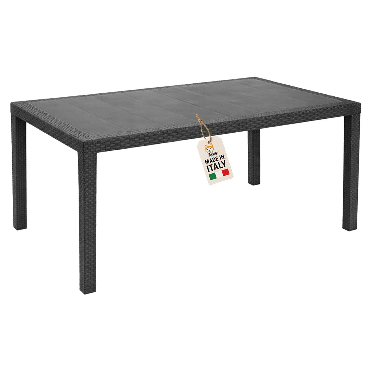 Tavolo rattan antracite 150x90x72 cm