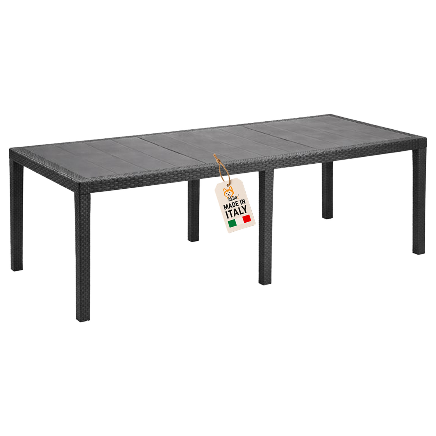 Tavolo rattan antracite allungabile 220x90x72 cm