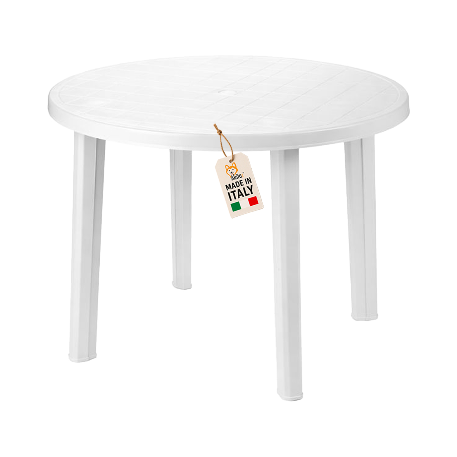 Tavolo tondo in plastica bianco 90xh72 cm