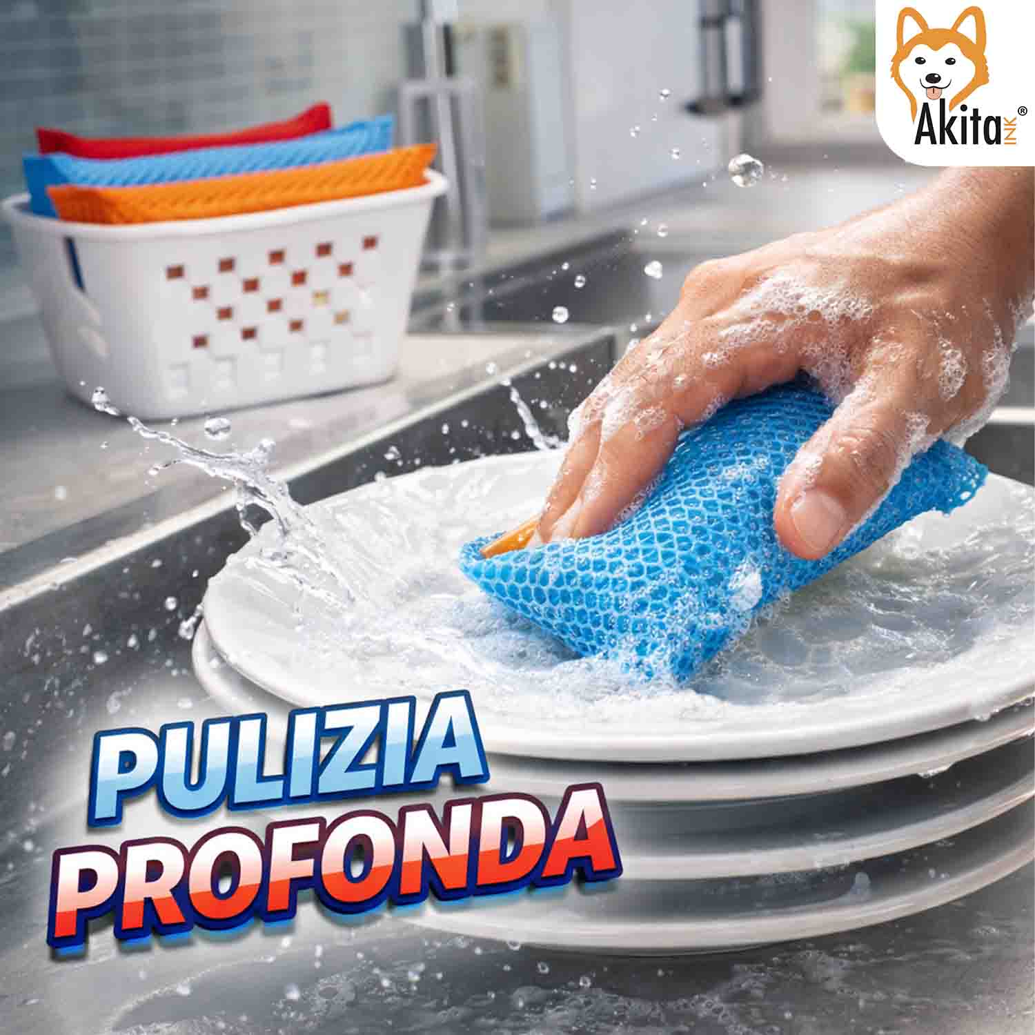 Set 3 Spugne Multiuso con Cestino Omaggio foto 3