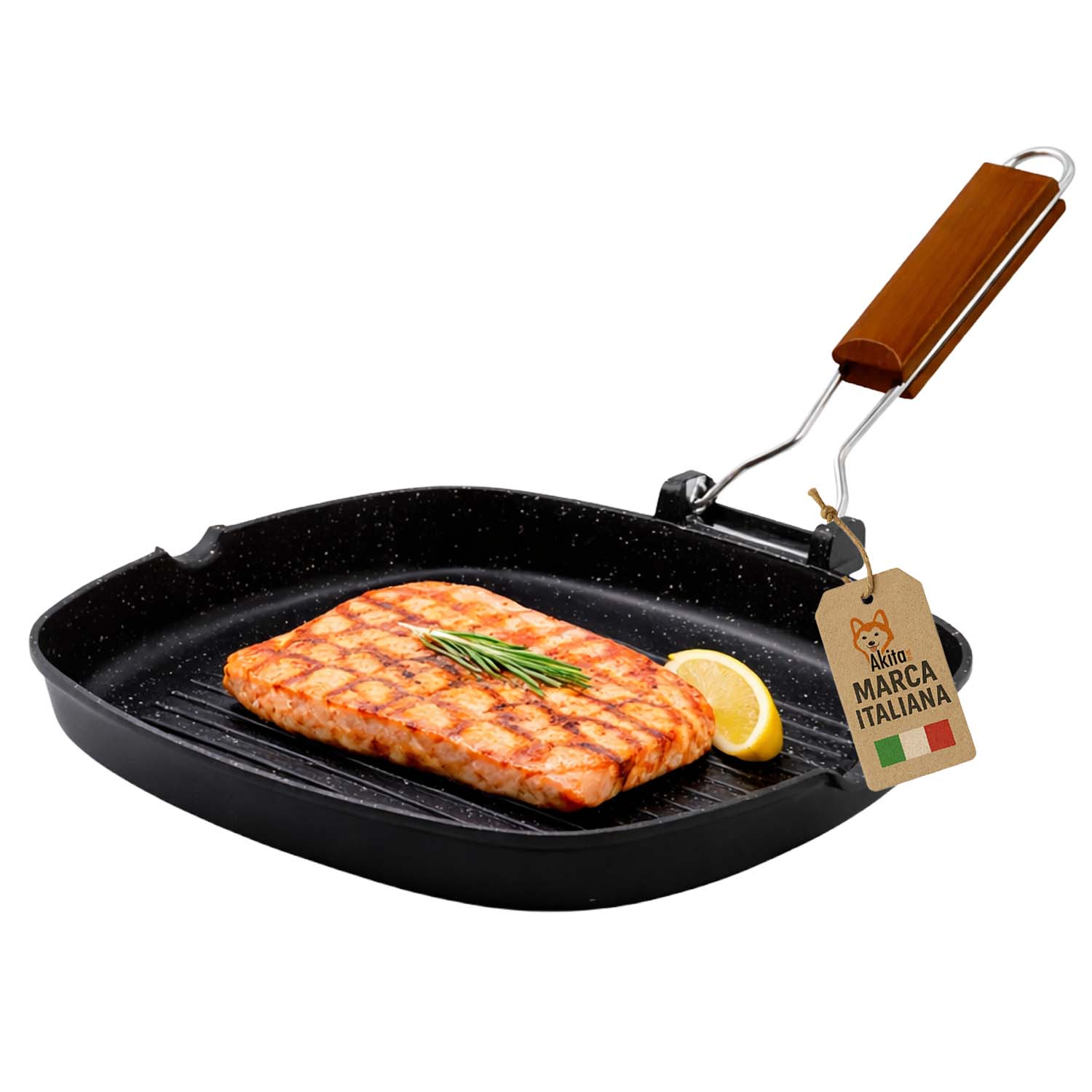 Bistecchiera akitaink 24x24 cm induzione alluminio pressofuso