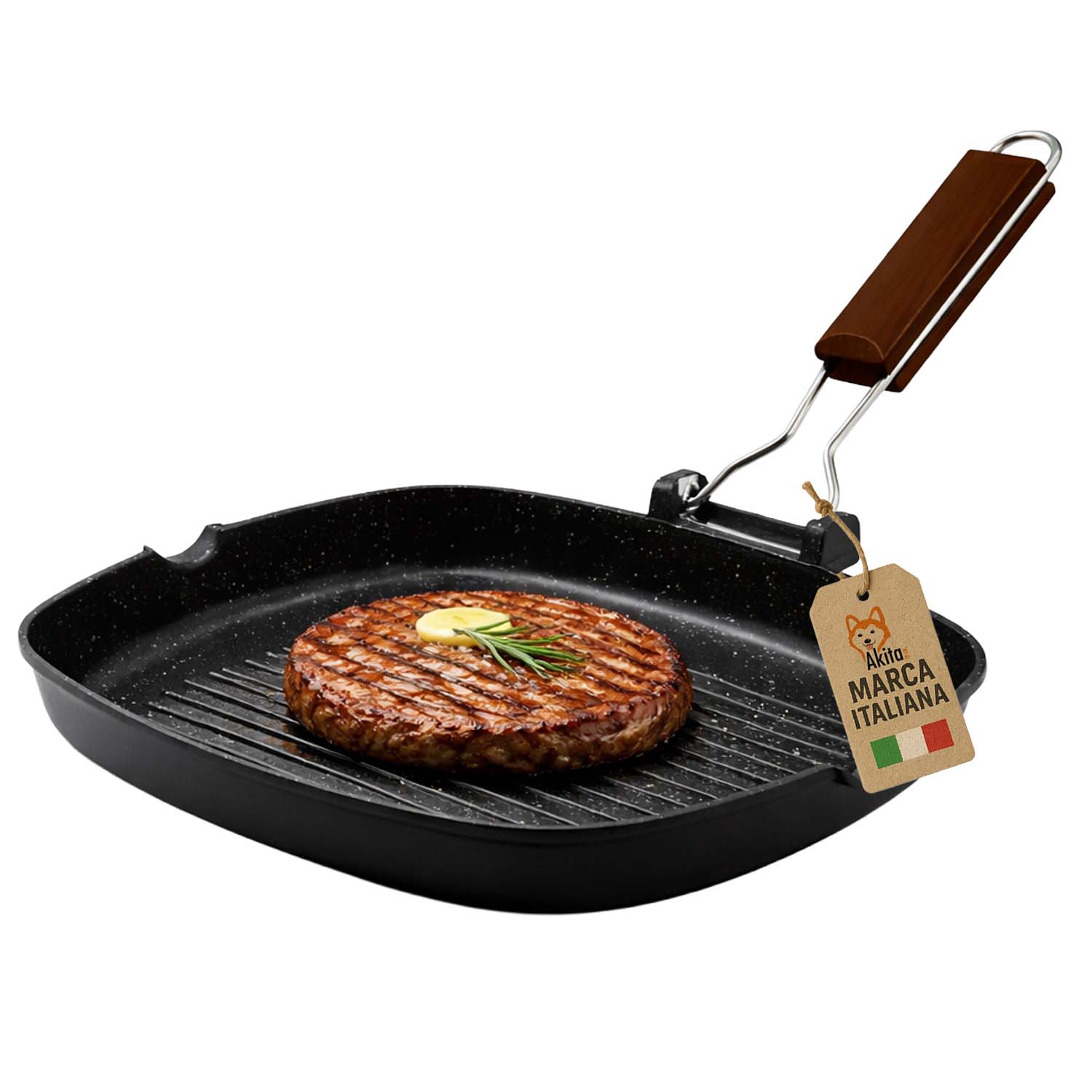 Bistecchiera akitaink 28x28 cm induzione alluminio pressofuso