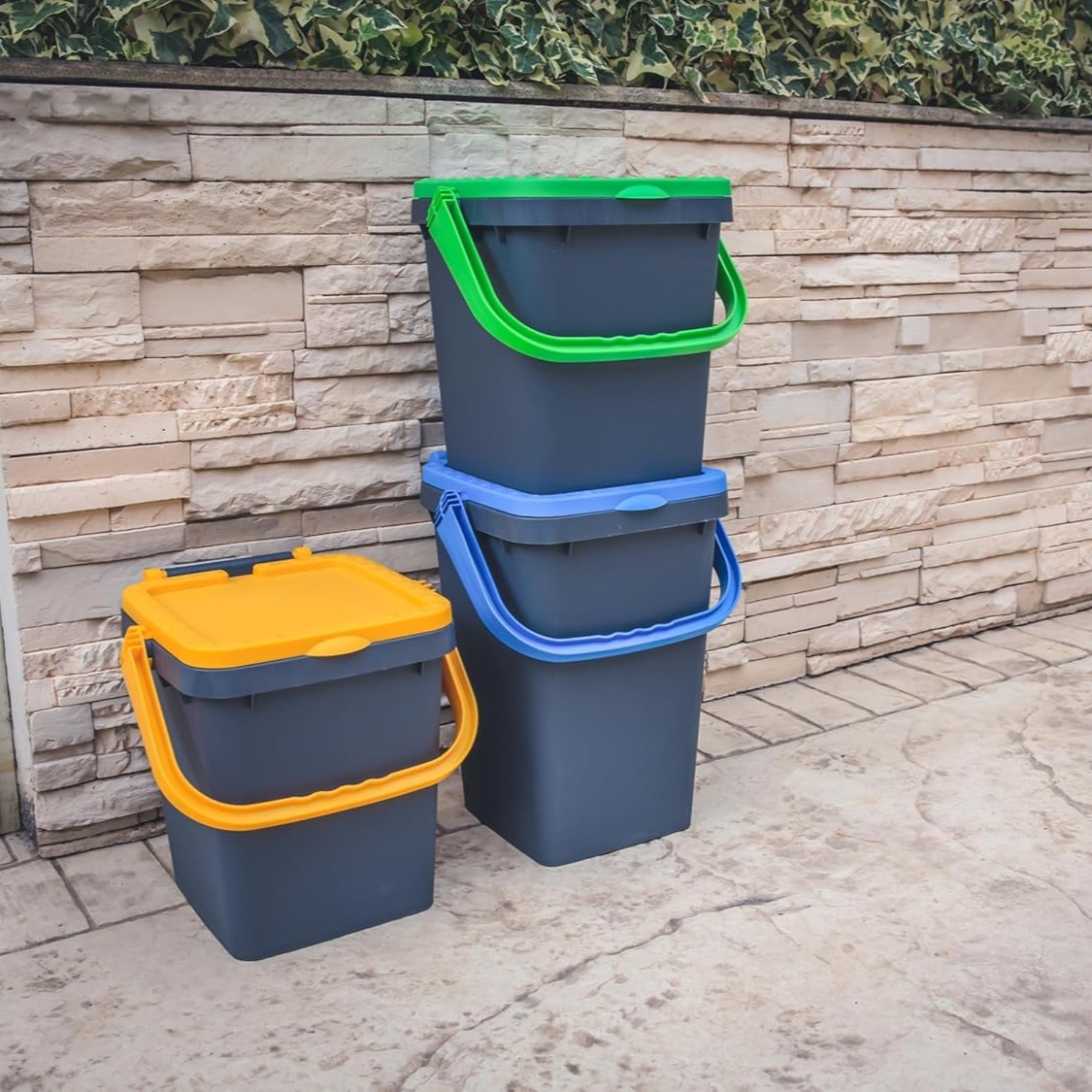 Ecoplast Pattumiera Differenziata 50L Gialla Riciclata foto 5