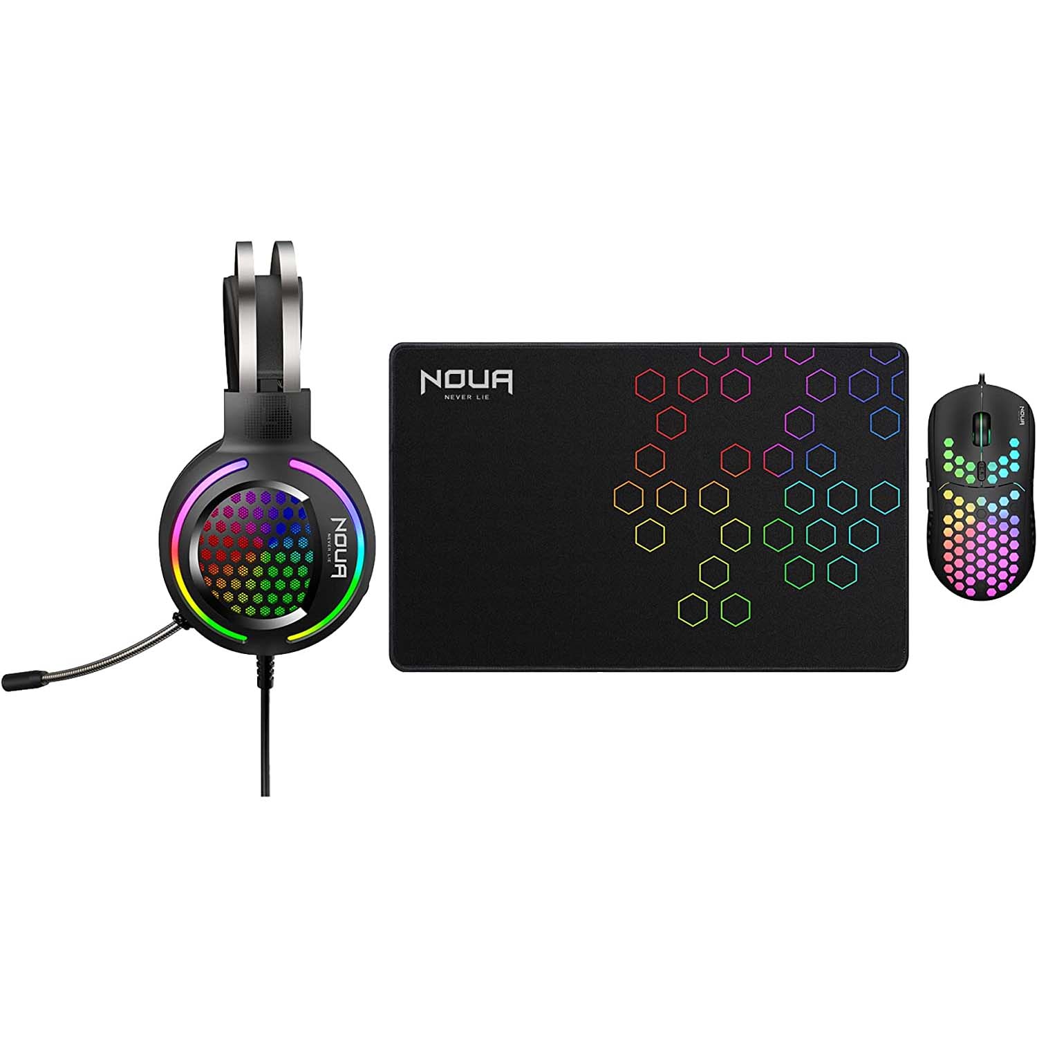 Kit Gaming Noua Uranus 3in1 Mouse Cuffie Tappetino foto 2