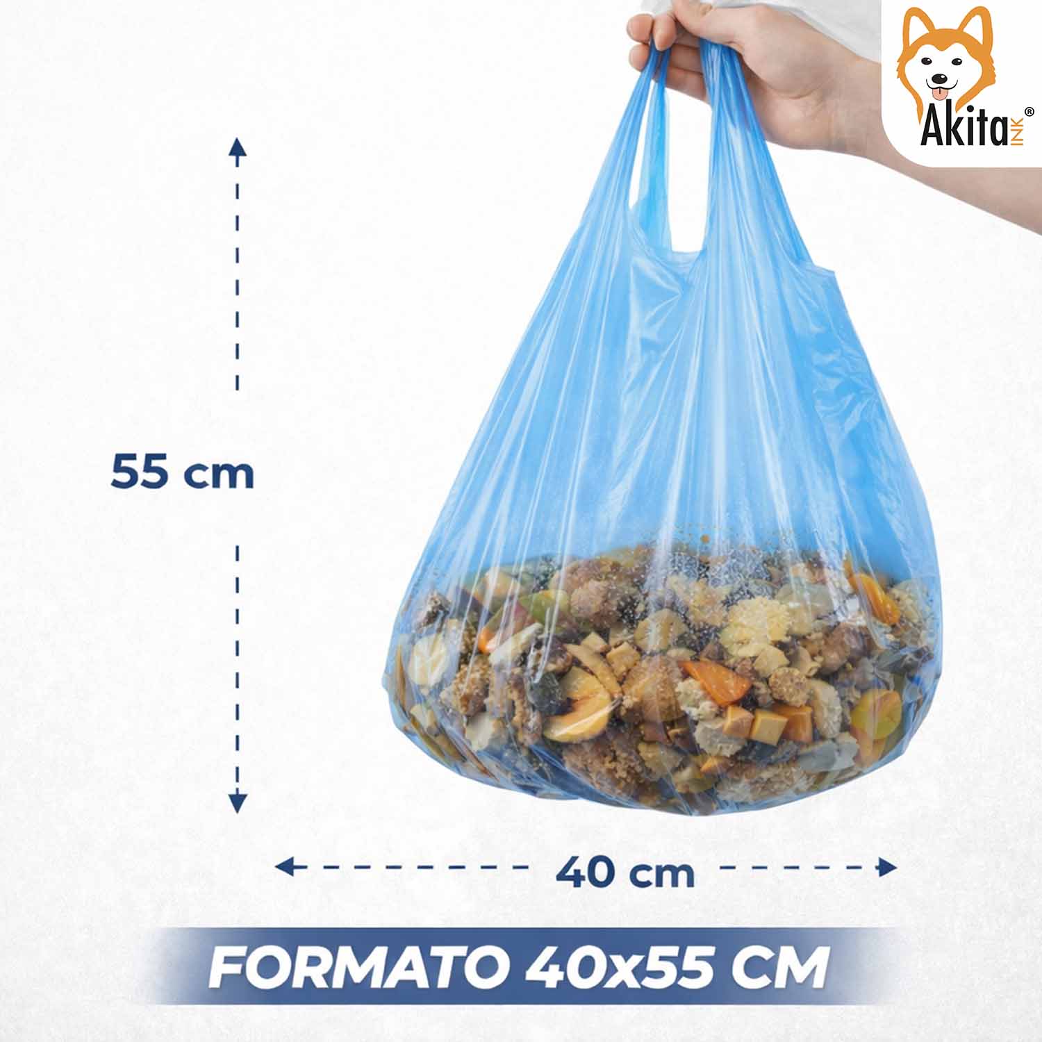 Sacchi Spazzatura 40x55 cm Blu 180 Pz con Manici foto 6