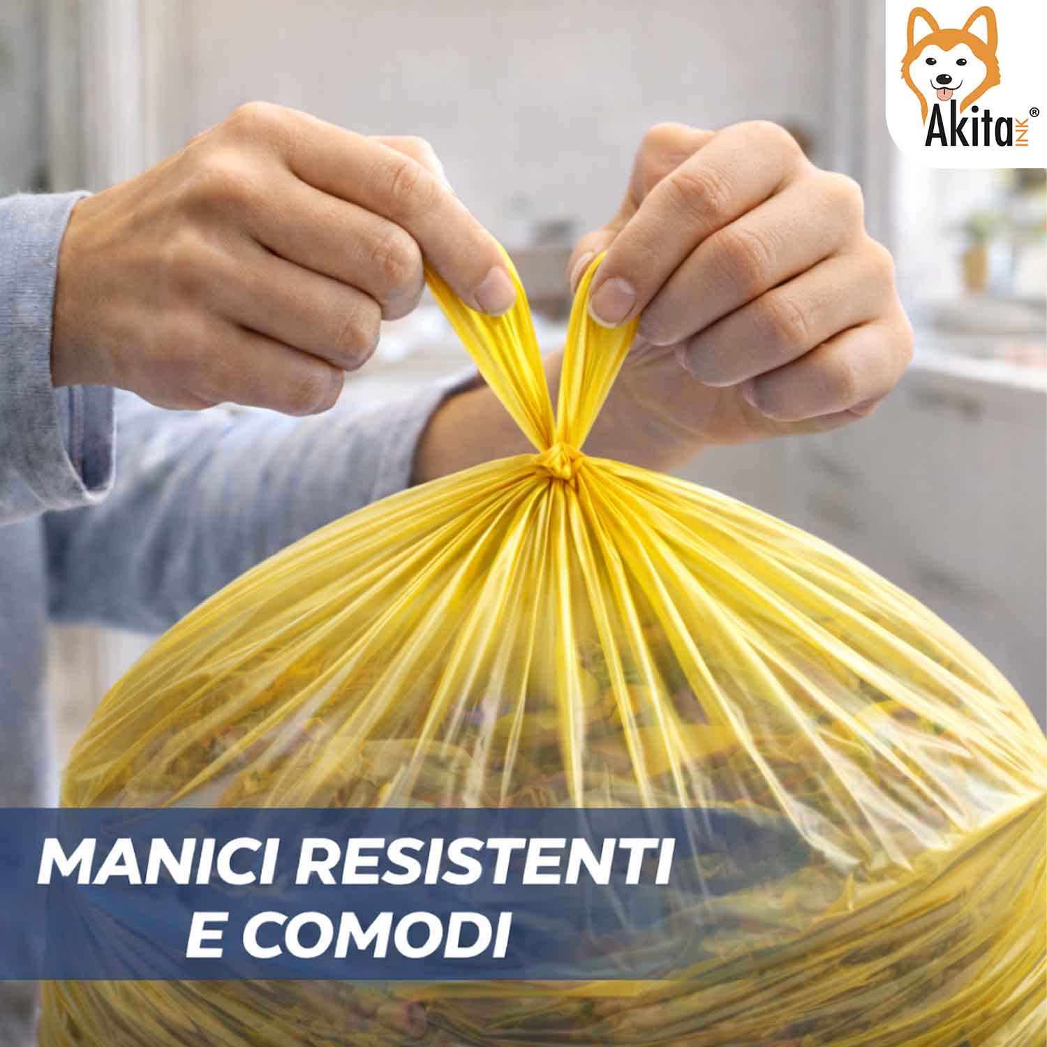 Sacchi Spazzatura 40x55 cm Gialli 180 Pz con Manici foto 5