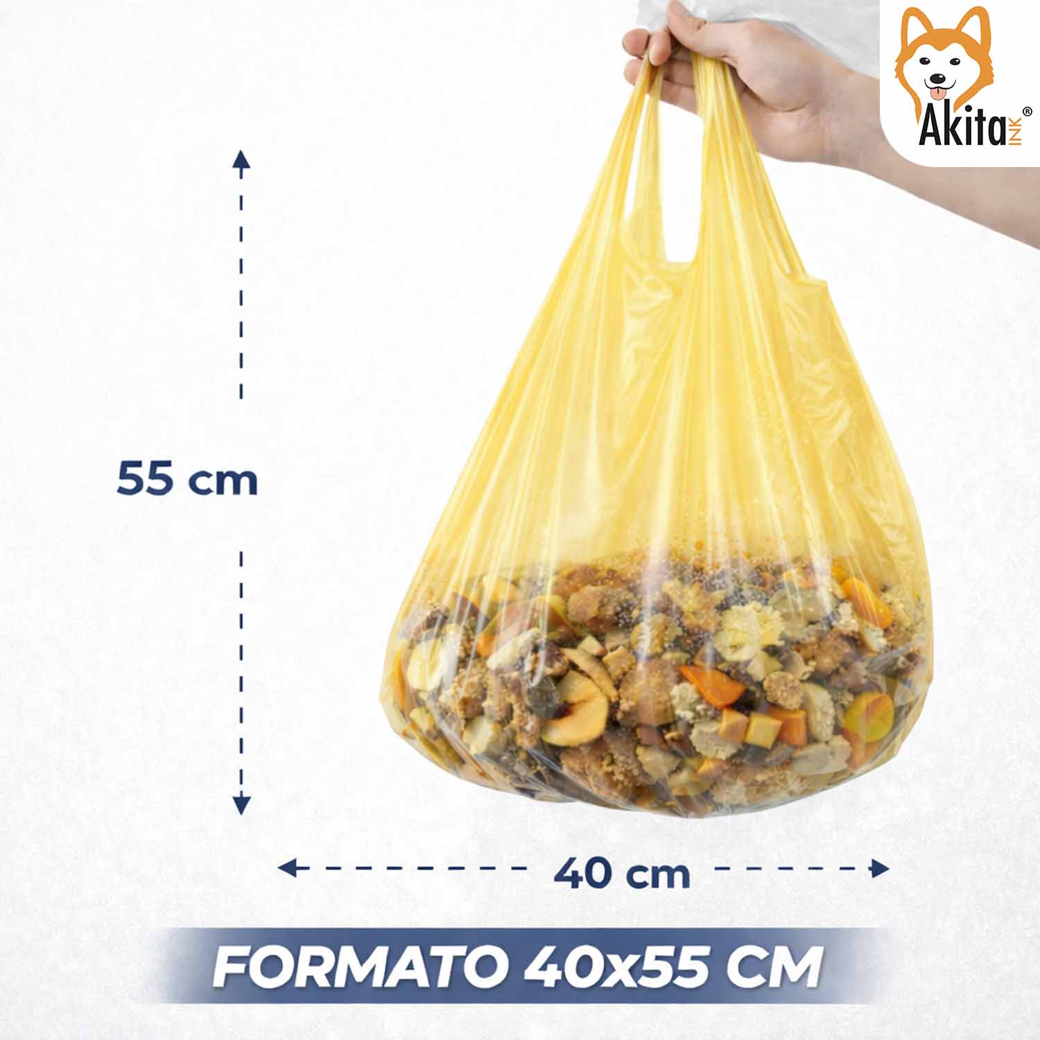 Sacchi Spazzatura 40x55 cm Gialli 180 Pz con Manici foto 6